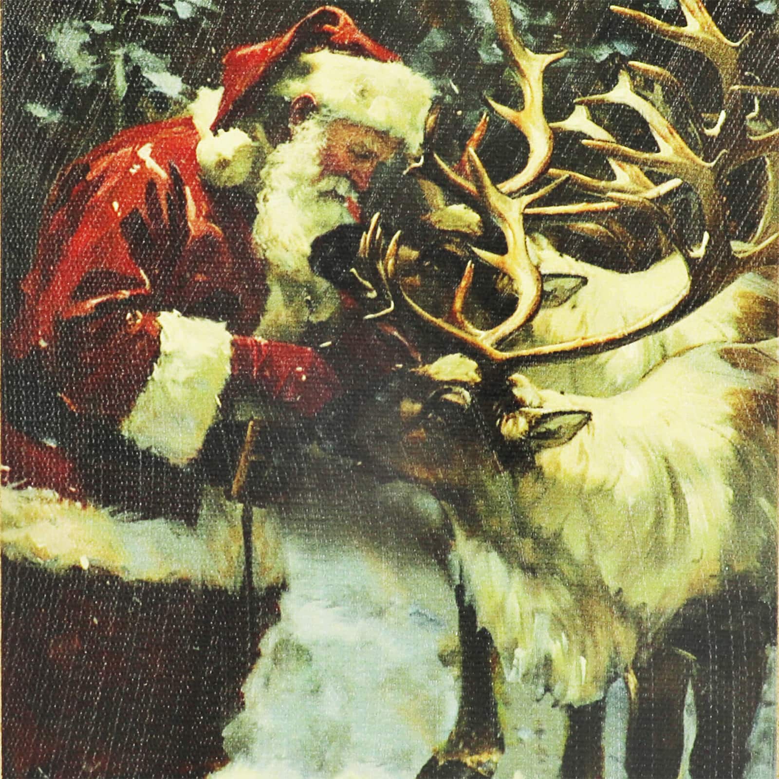 6&#x22; x 7.25&#x22; Santa with Deer Tabletop D&#xE9;cor by Ashland&#xAE;