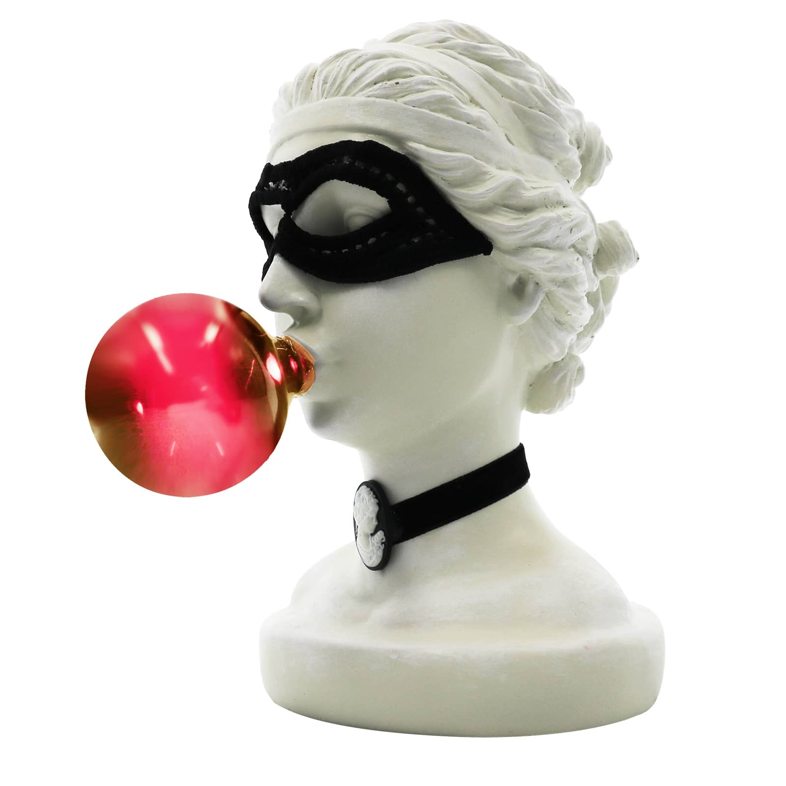 7.5&#x22; Light Up Bubble Gum Woman Bust Sculpture by Ashland&#xAE;