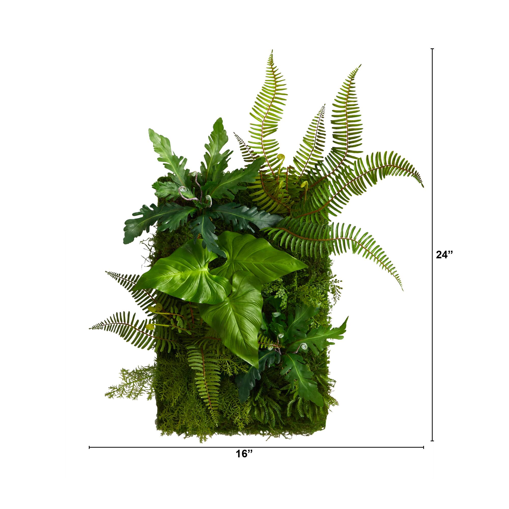 24" Mixed Foliage Artificial Wall Mat