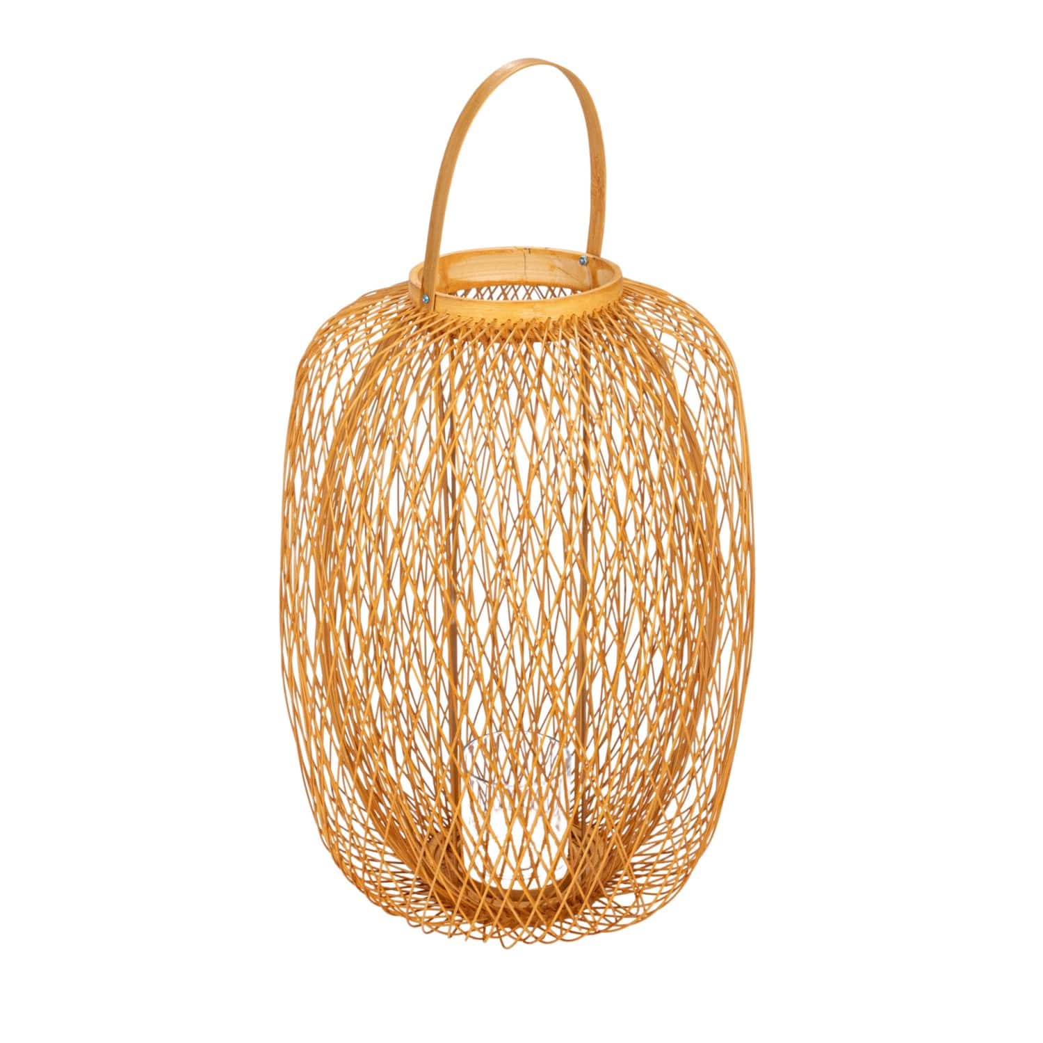 Hello Honey® 20" Decorative Bamboo Hand-Woven Lantern Candle Holder