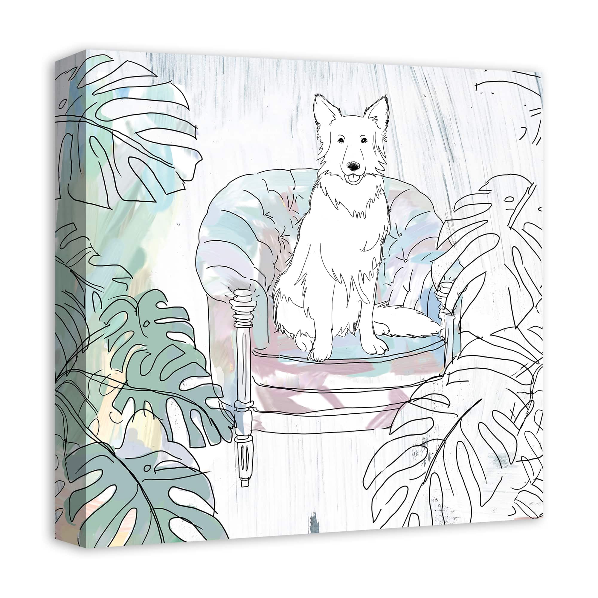 Sketch Shepherd On Chair 2 Canvas Wall Art