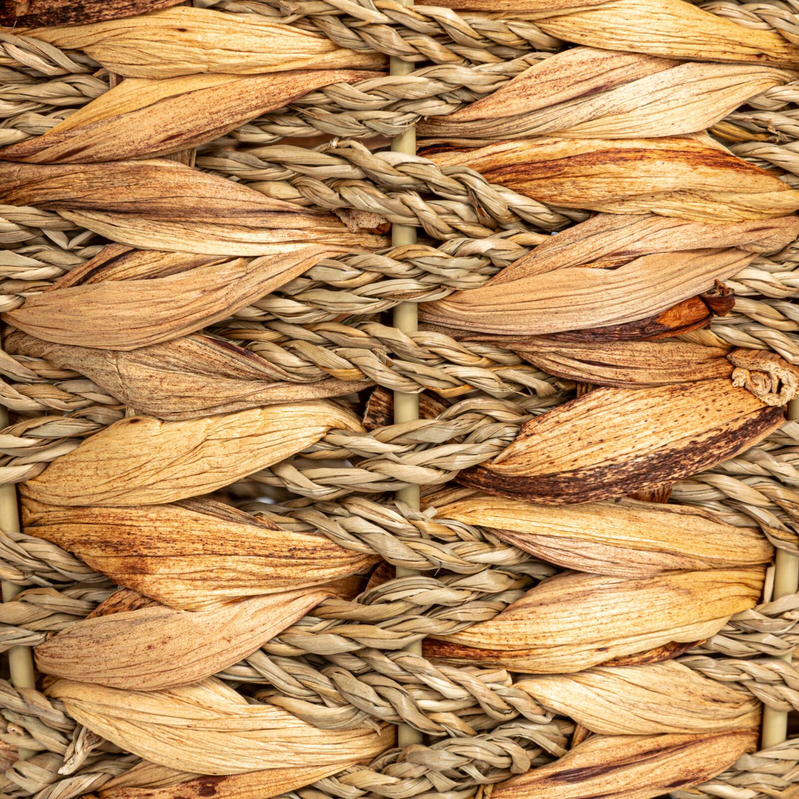 Household Essentials 11" Round Water Hyacinth & Seagrass Waste Basket