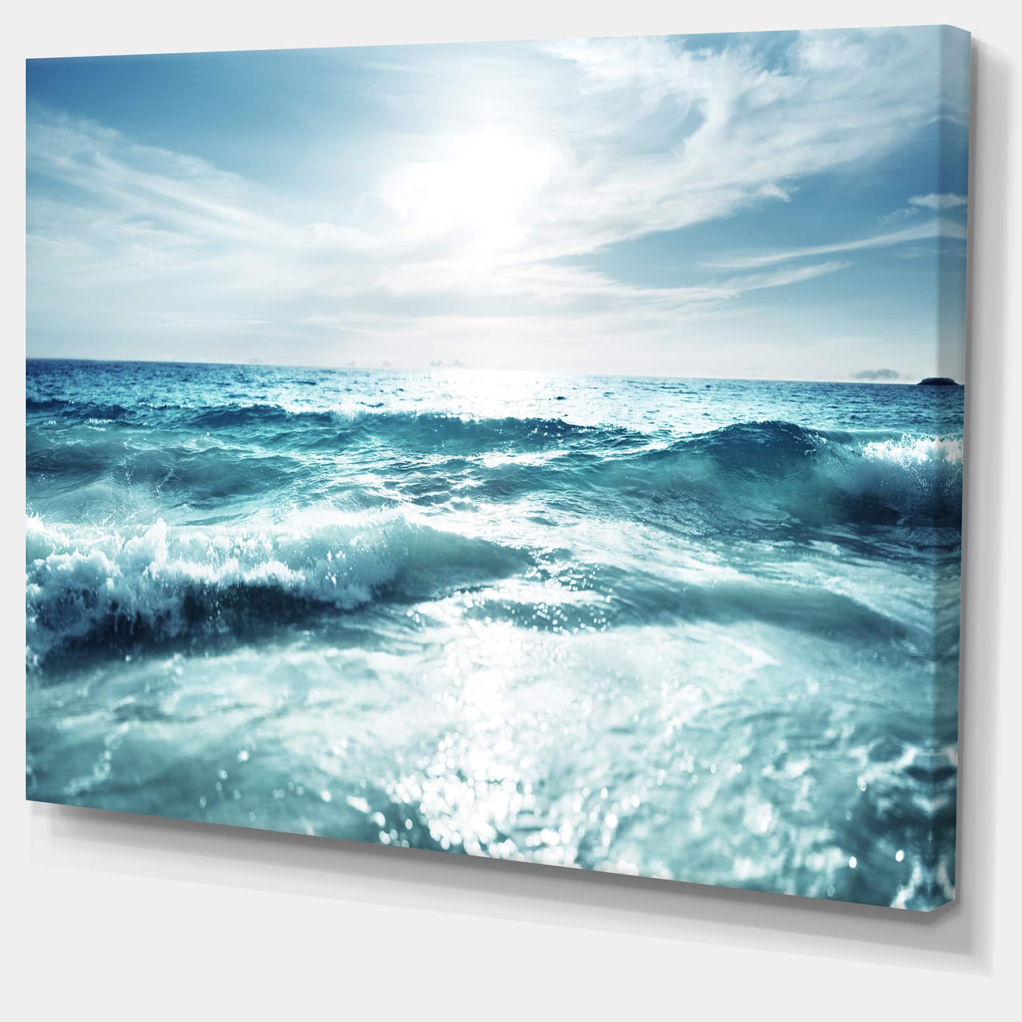 Designart - Seychelles Beach at Sunset - Seascape Canvas Art Print