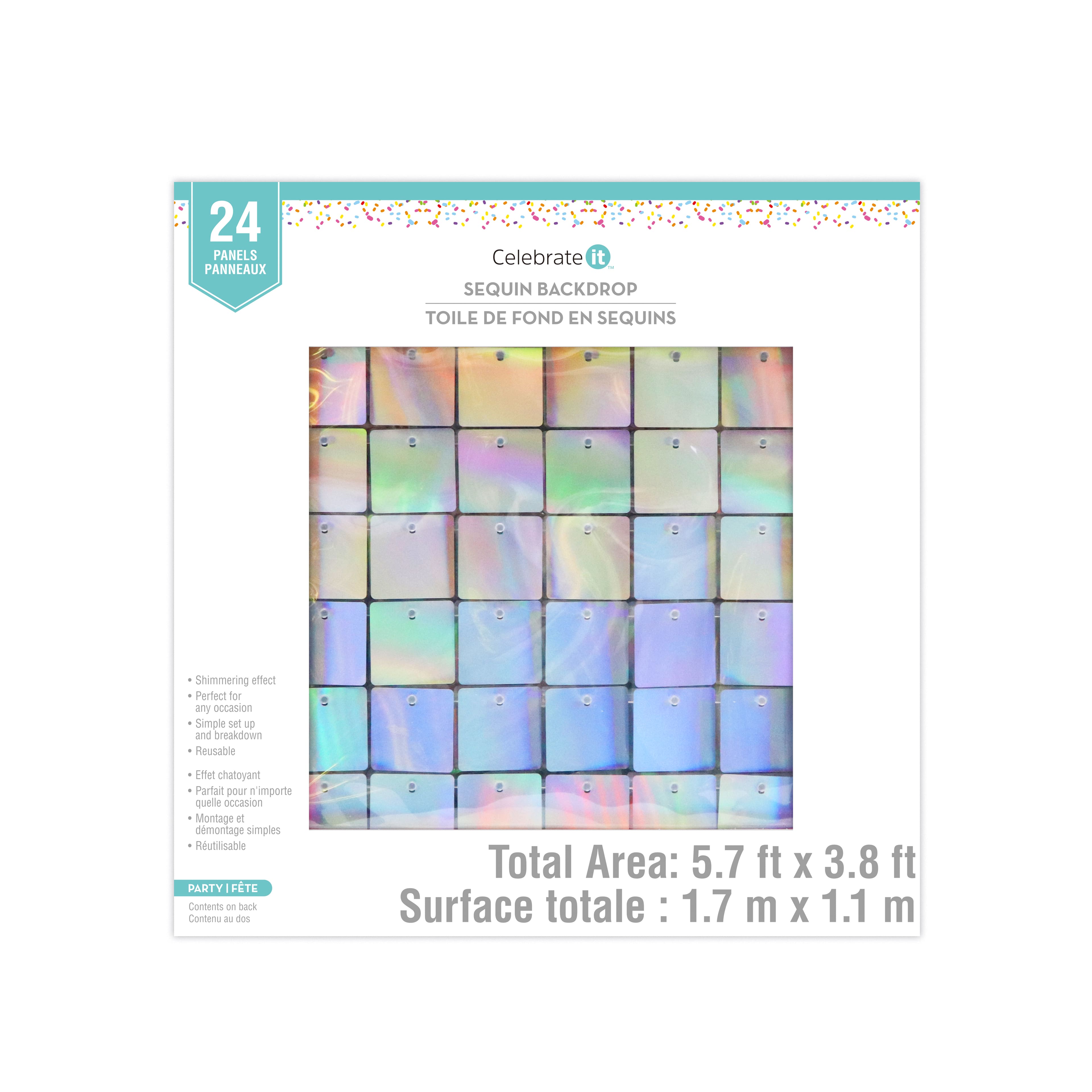6 Pack: Iridescent Sequin Backdrop by Celebrate It™