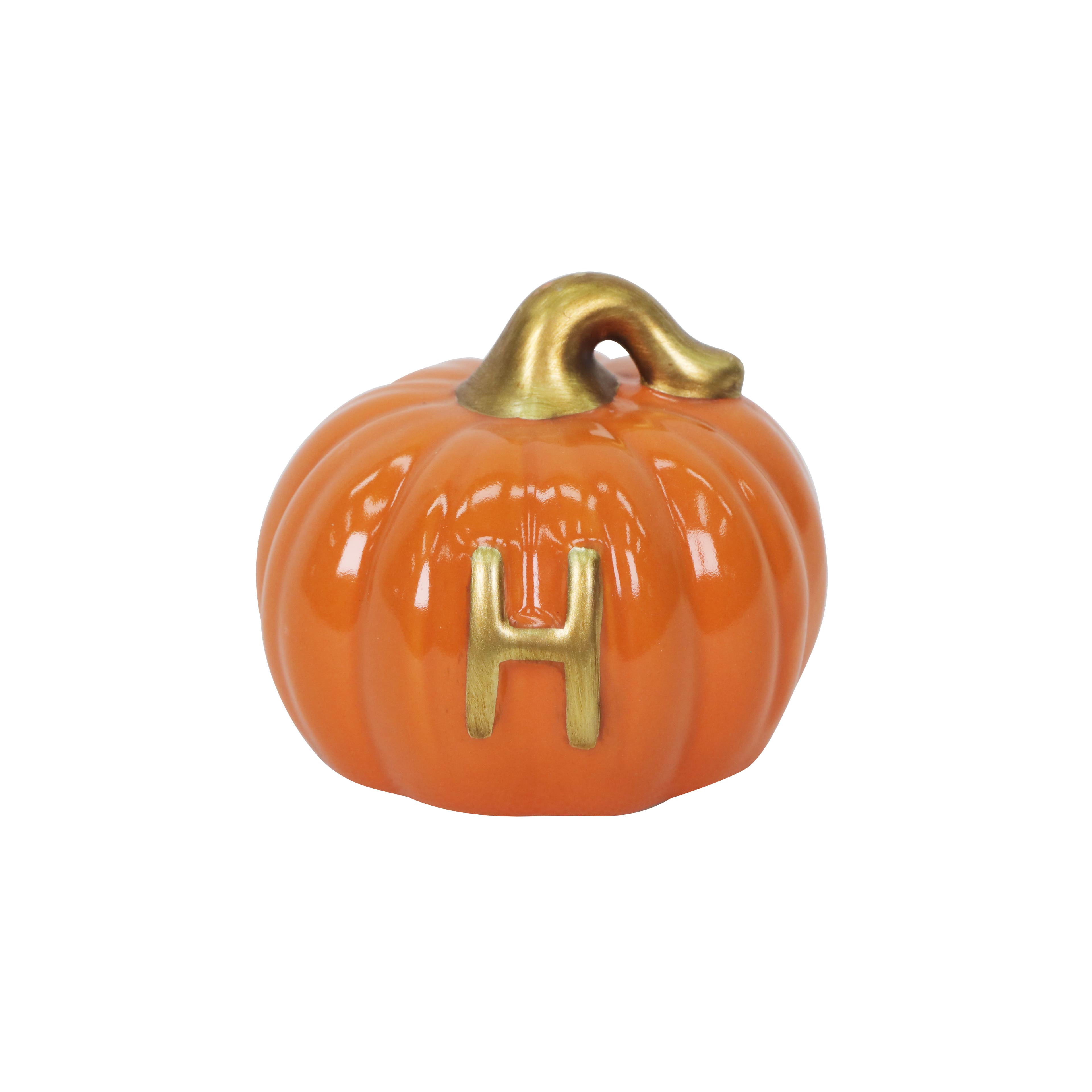 3&#x22; Ceramic Pumpkin Monogram D&#xE9;cor by Ashland&#xAE;