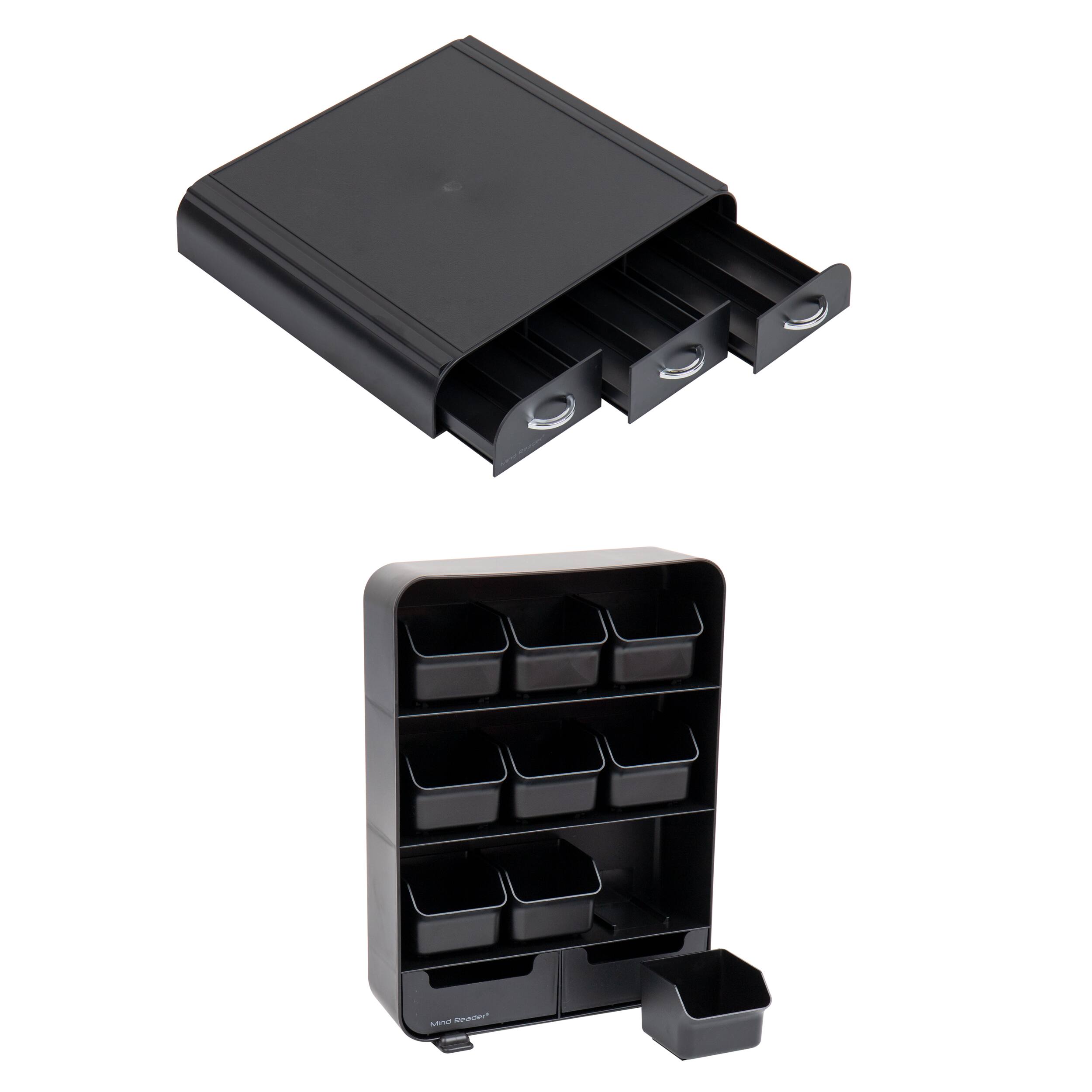 Mind Reader Anchor Collection Black Coffee and Tea Dispenser Set