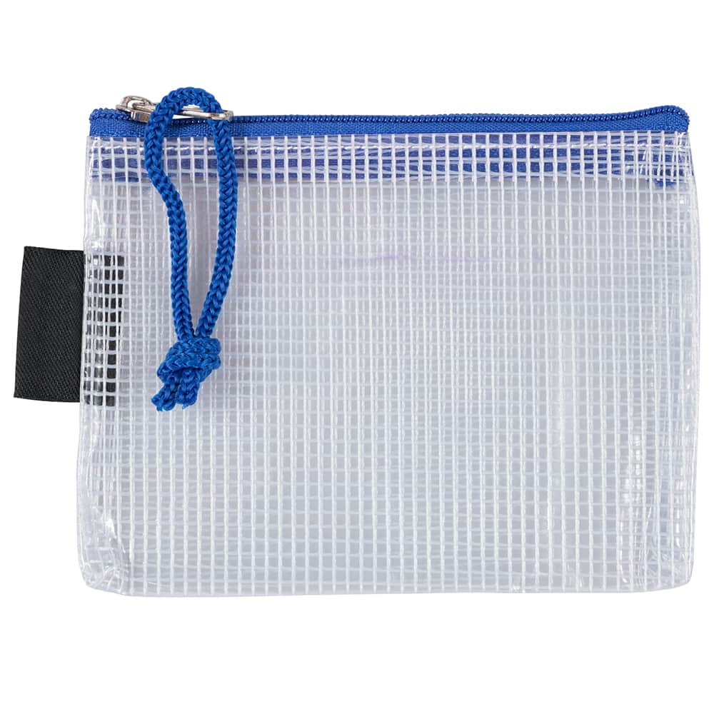 JAM Paper Blue Mesh Zipper Pouch Set