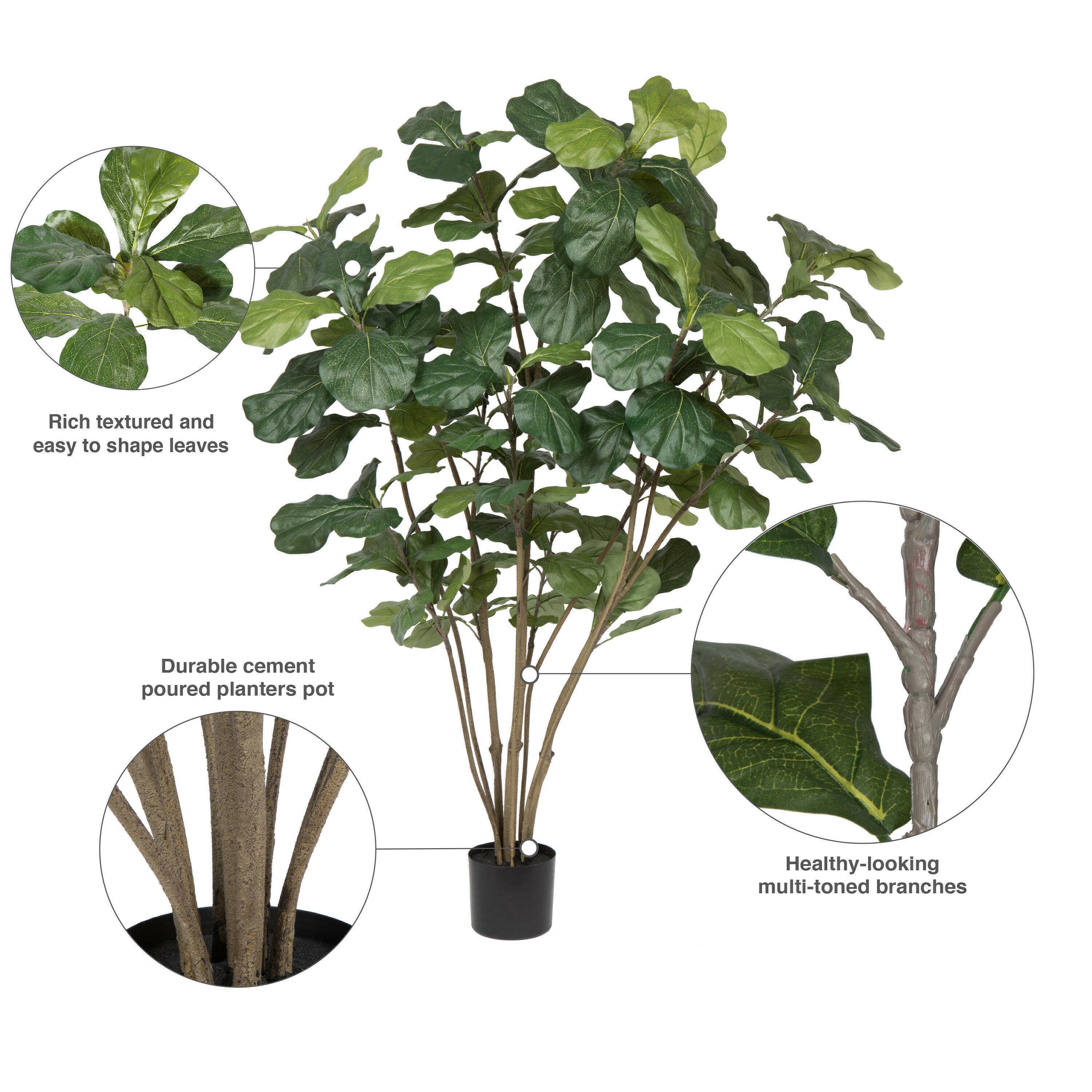 5ft. Potted Artificial Green Fiddle Tree