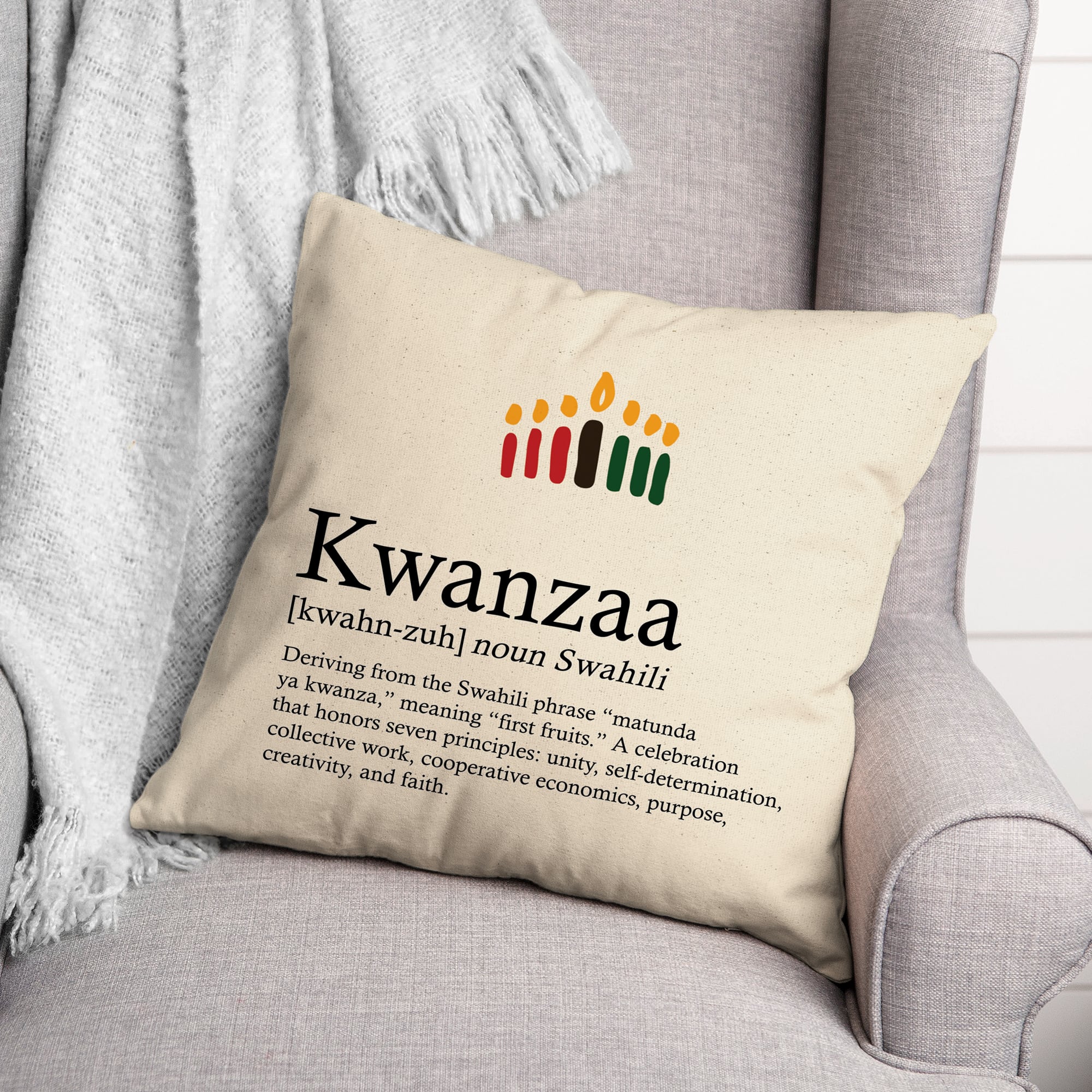 Kwanzaa Definition Throw Pillow