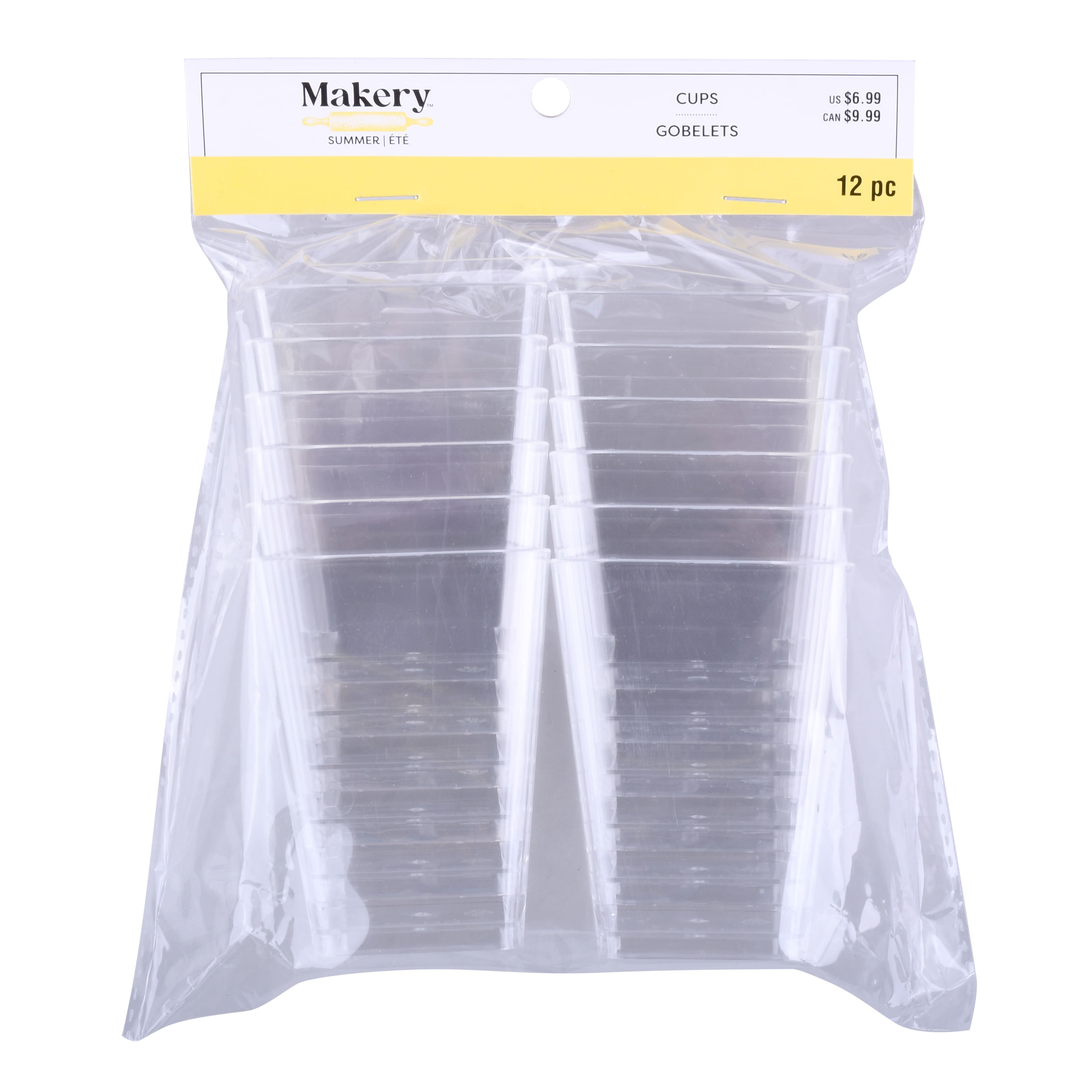 3&#x22; Clear Square Plastic 12ct. by Makery&#x2122;