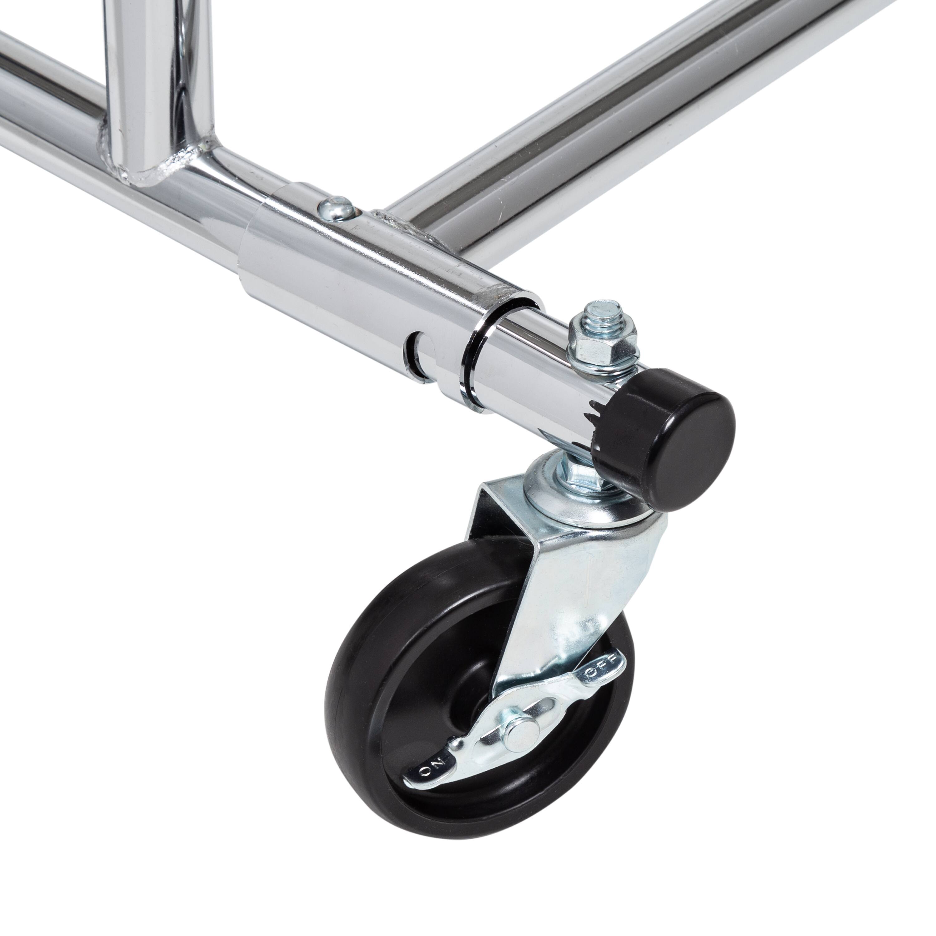 Honey Can Do Chrome Dual Bar Adjustable Rolling Garment Rack
