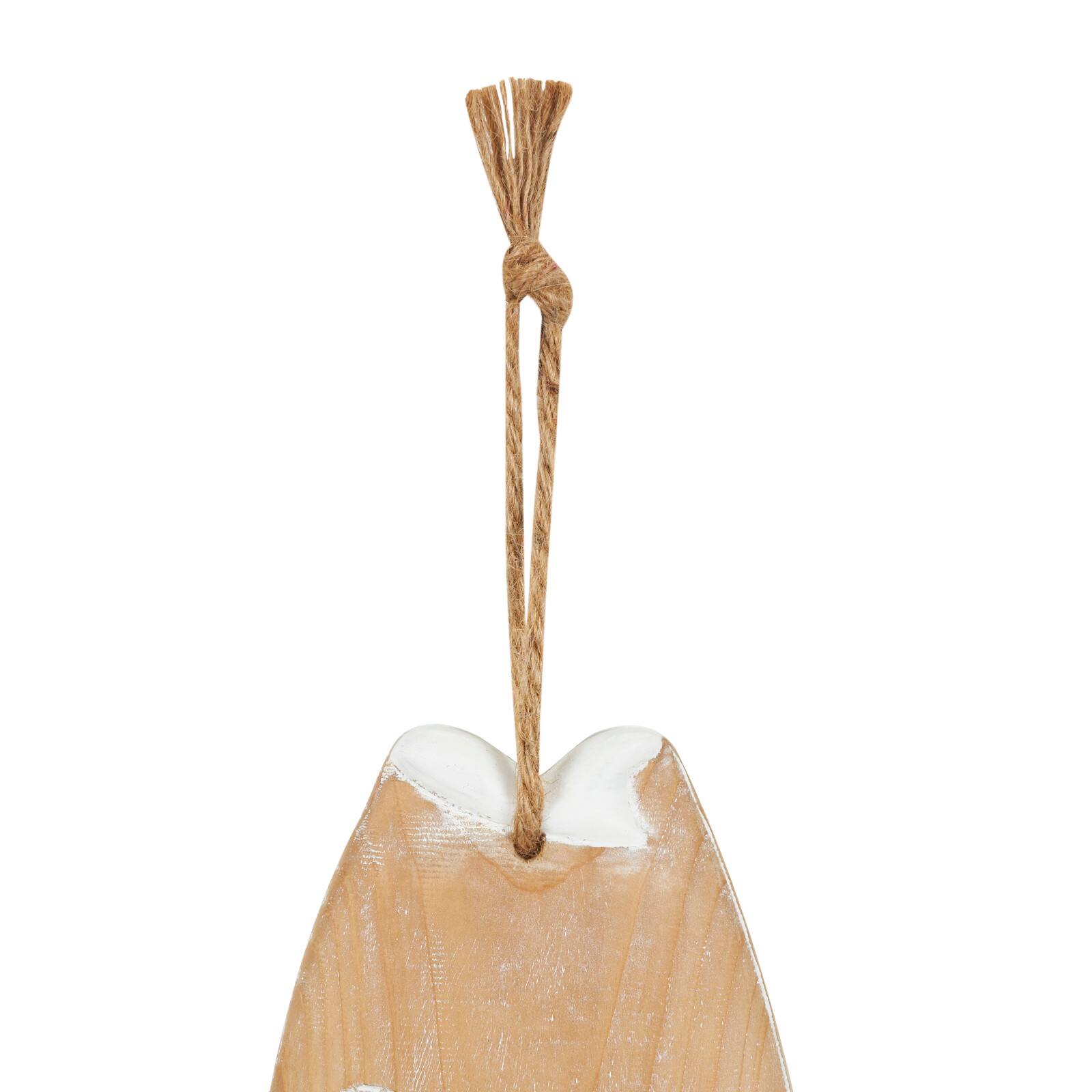 Brown Wood Striped Fish Hanging Wall Décor Set