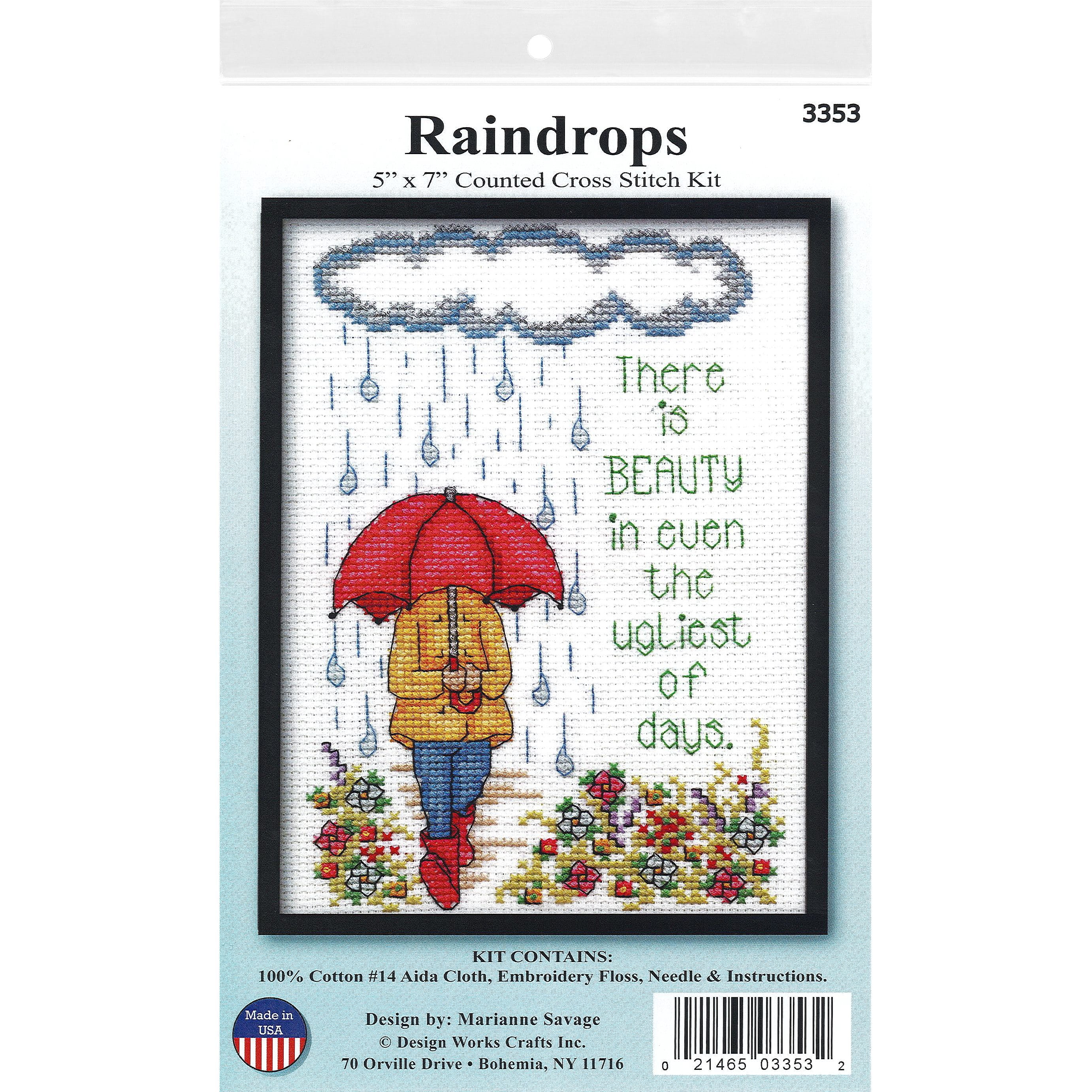 Design Works Raindrops Cross Stitch Kit - D615964S - Arts and Crafts Buy Design Works Raindrops Cross Stitch Kit at Mic sku D615964S
