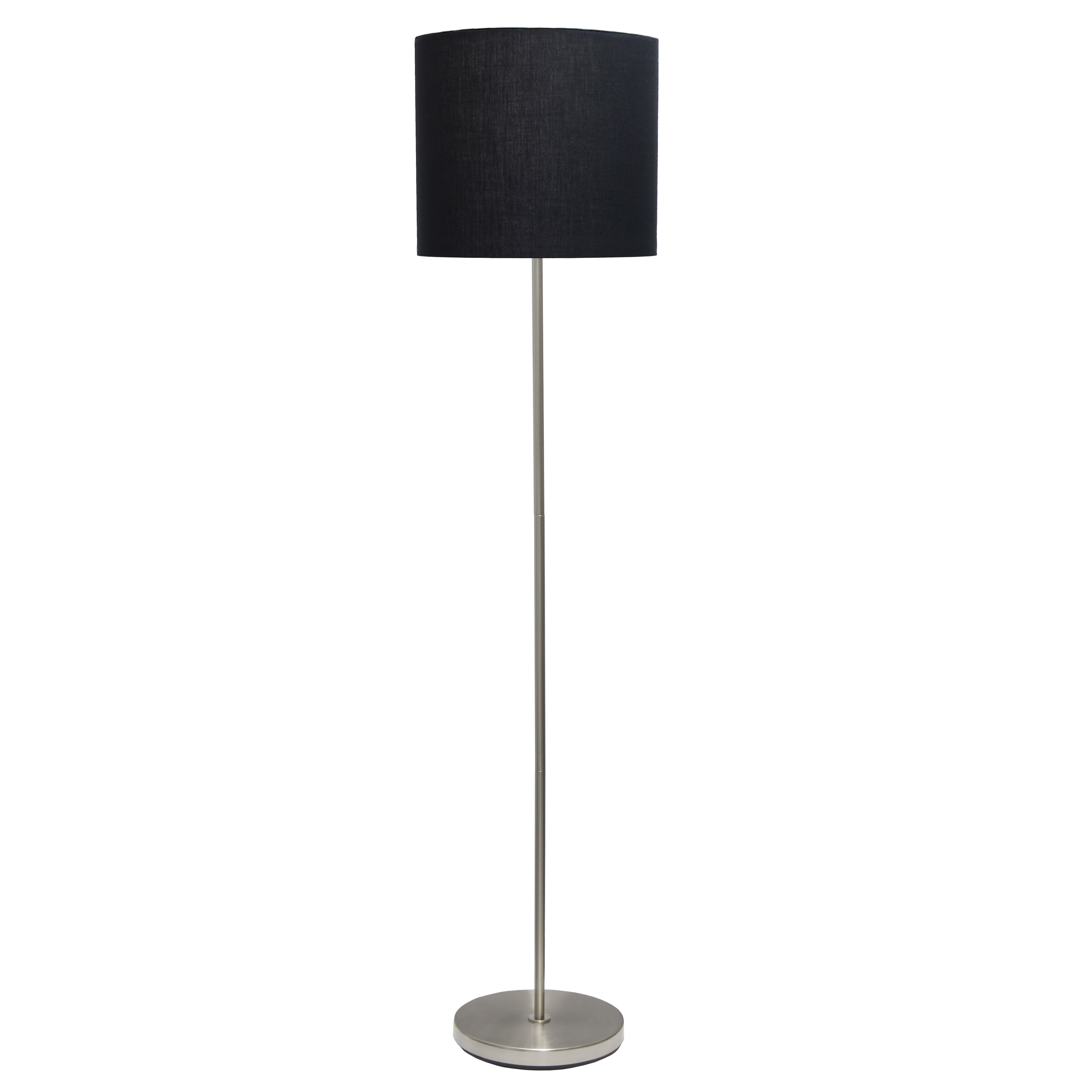 Simple Designs 57&#x22; Brushed Nickel Drum Shade Floor Lamp