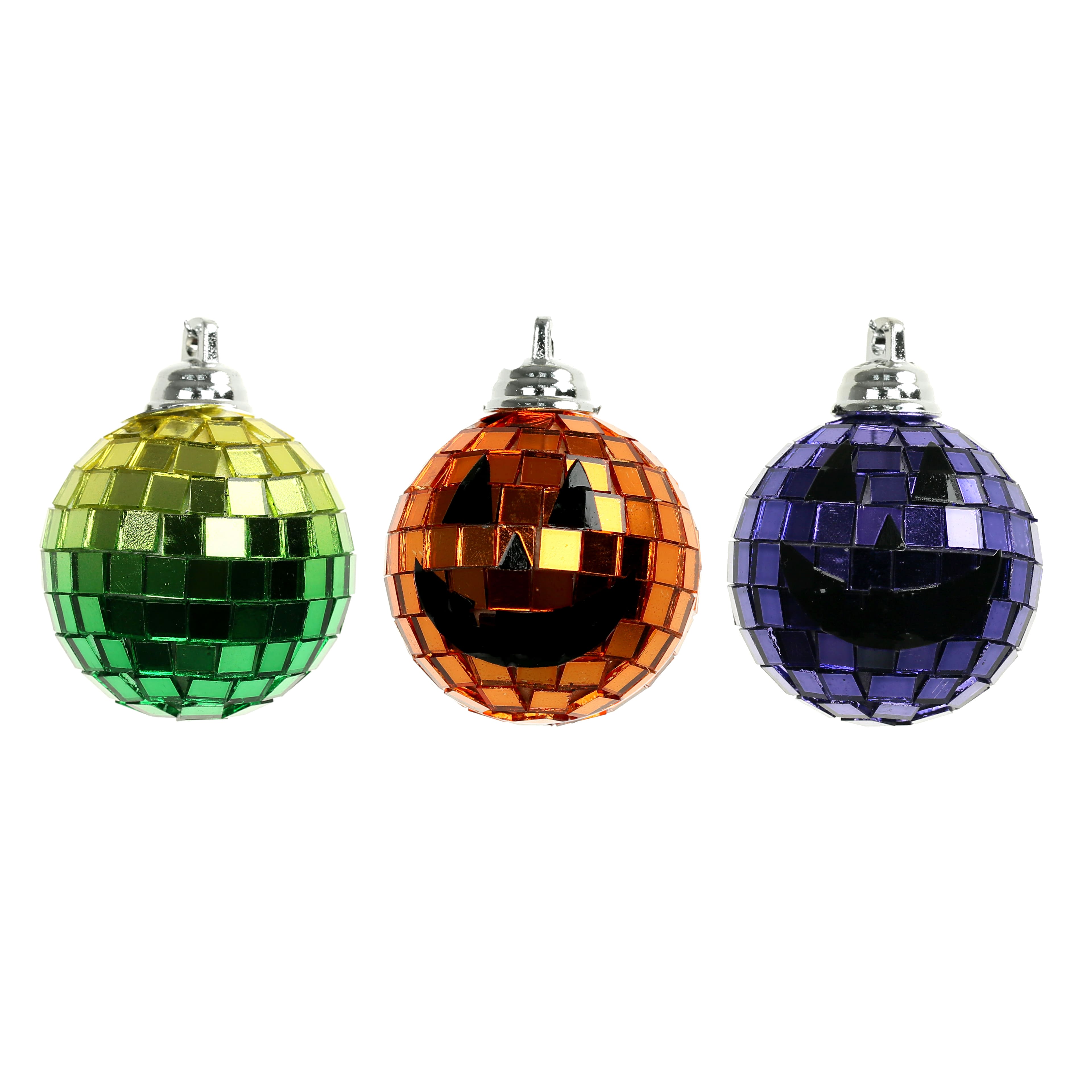 1.5&#x22; Green, Orange &#x26; Blue Disco Halloween Ball Ornaments, 6ct. by Ashland&#xAE; 