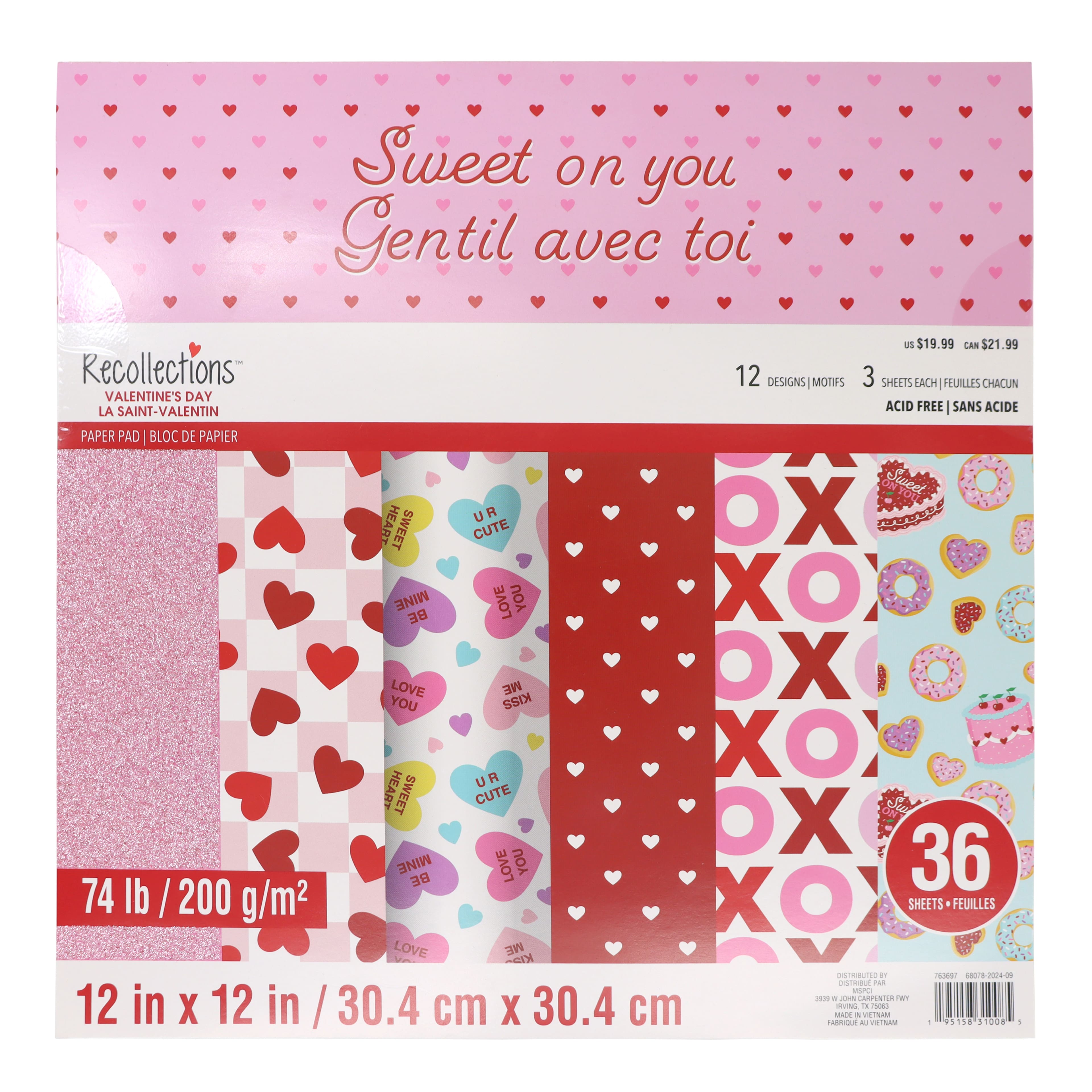 12&#x22; x 12&#x22; Sweet on You Paper Pad by Recollections&#x2122;, 36 Sheets