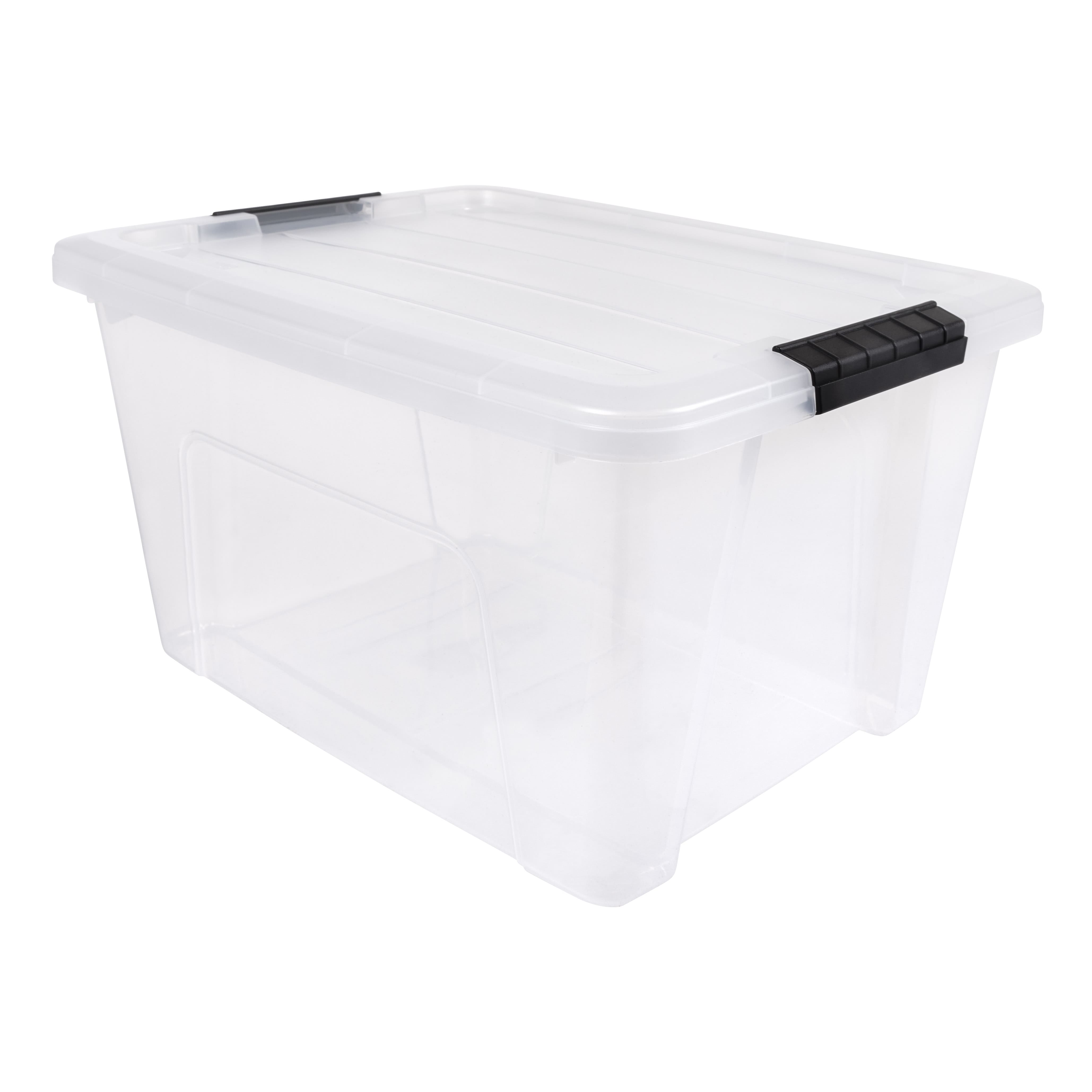 IRIS® 32qt. Buckled Clear Boxes with Clear Buckle Lids, 4ct.
