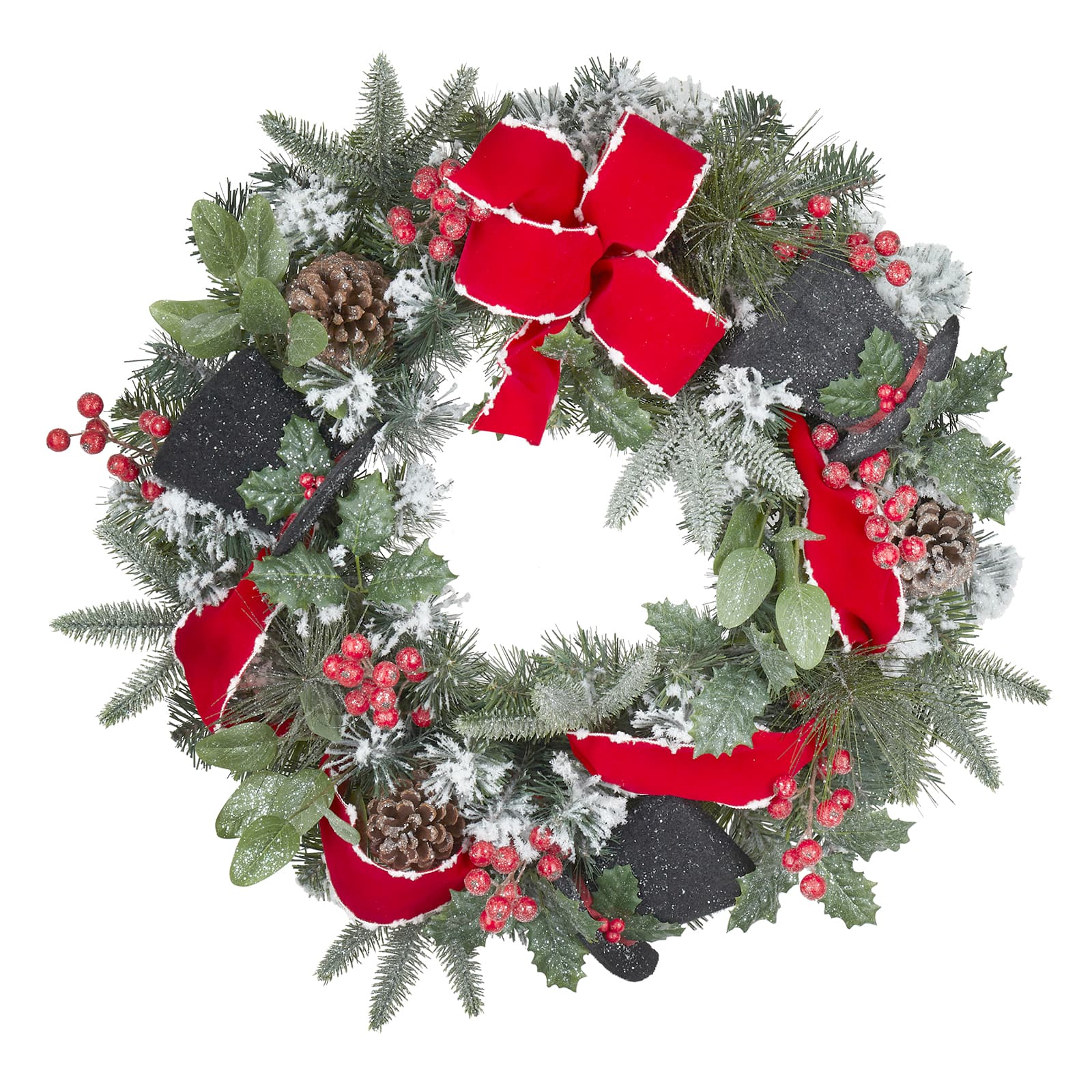 26&#x22; Red Bow, Berry &#x26; Pinecone Wreath by Ashland&#xAE;