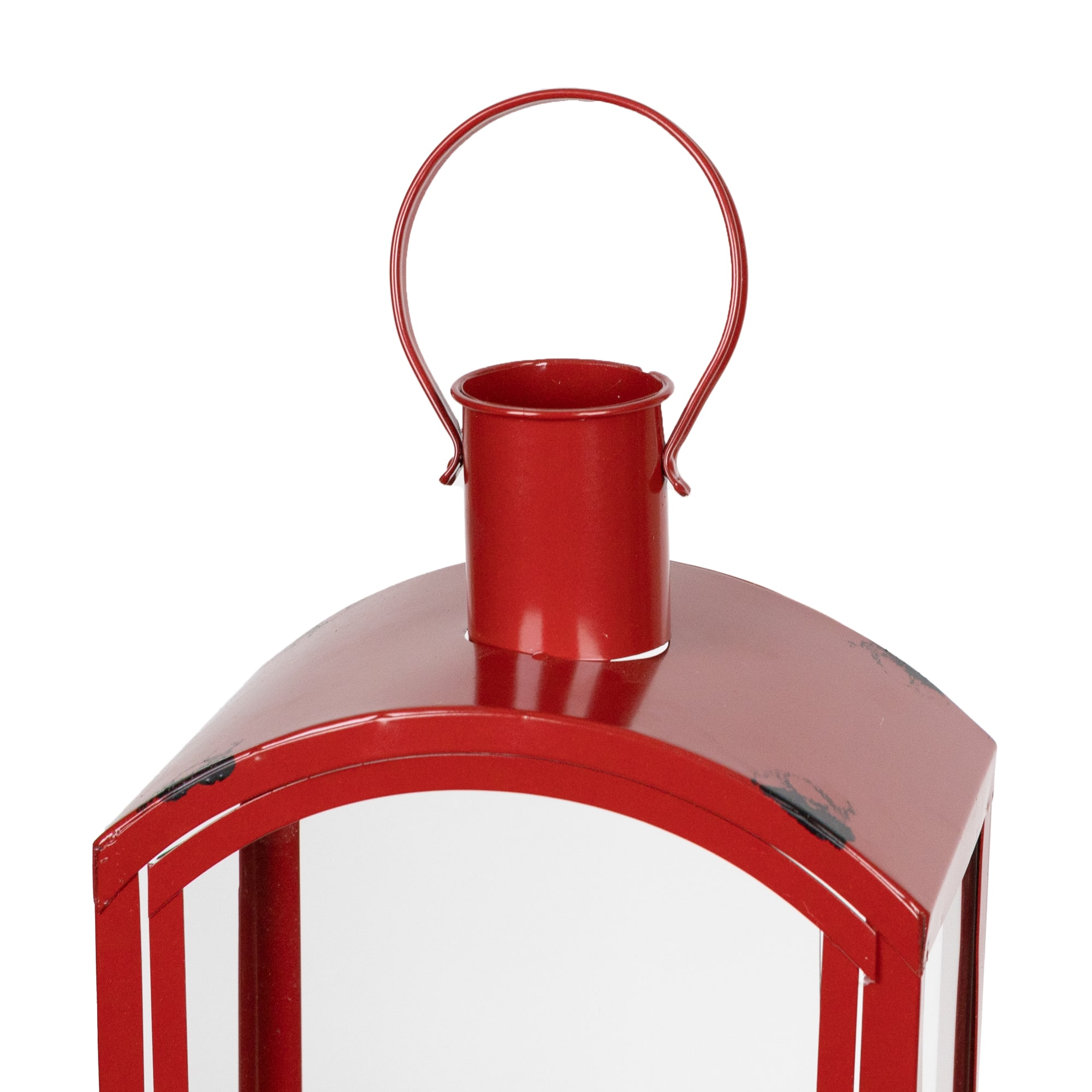 Red Metal &#x26; Glass Lantern Set, 15&#x27;&#x27;, 19&#x27;&#x27; &#x26; 25&#x27;&#x27;