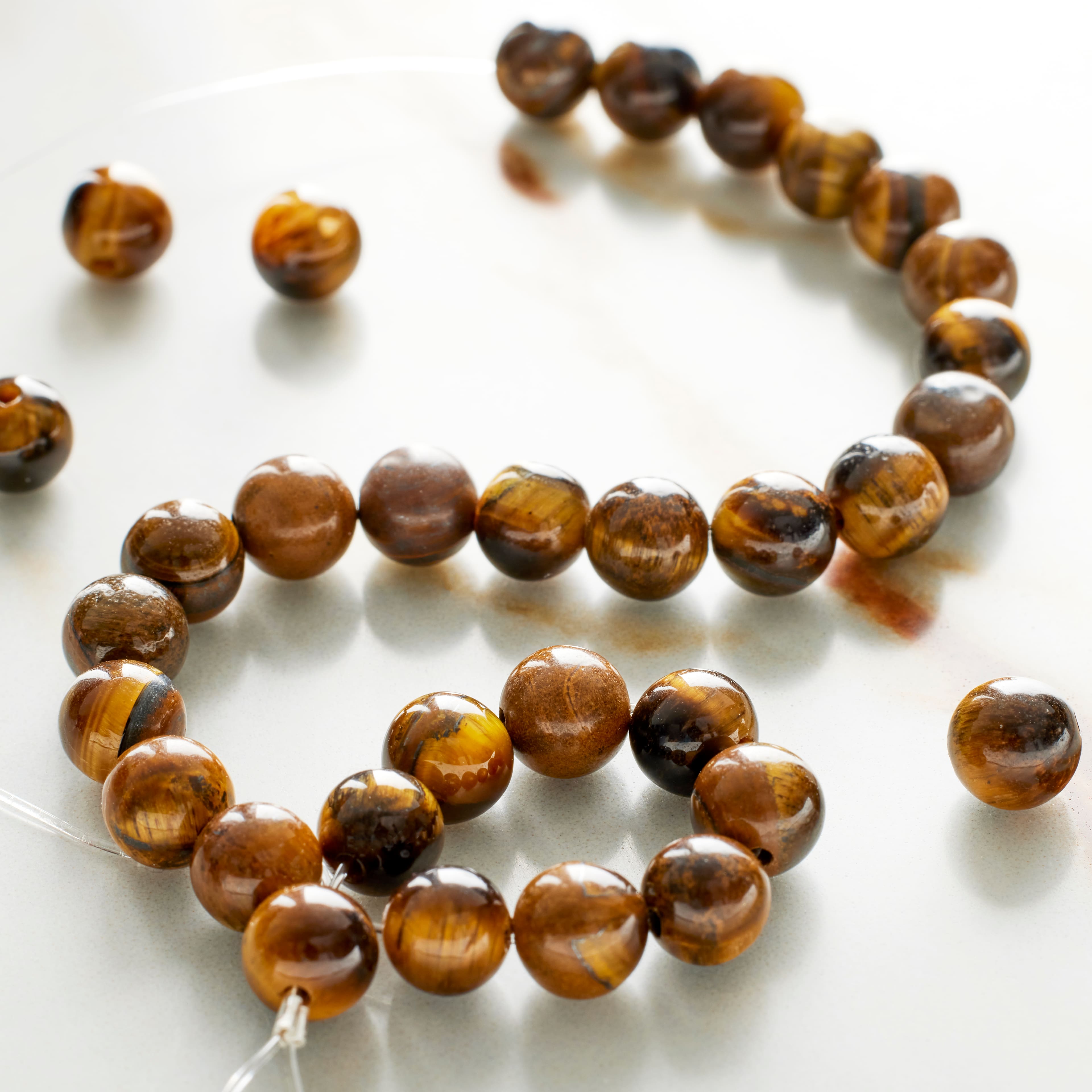 12 Pack: Yellow Tiger Eye Round Beads, 6mm by Bead Landing&#x2122;