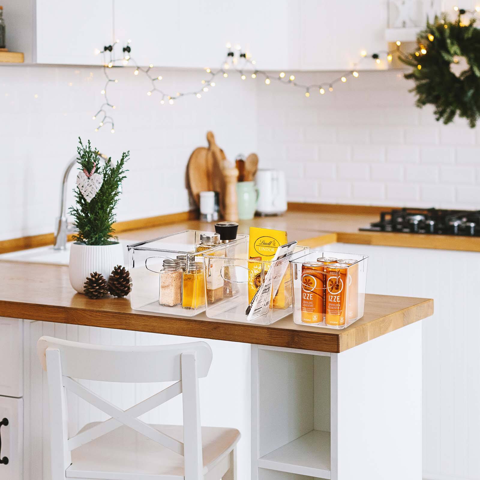 Sorbus Small, Medium & Large Clear 3 Bin Set