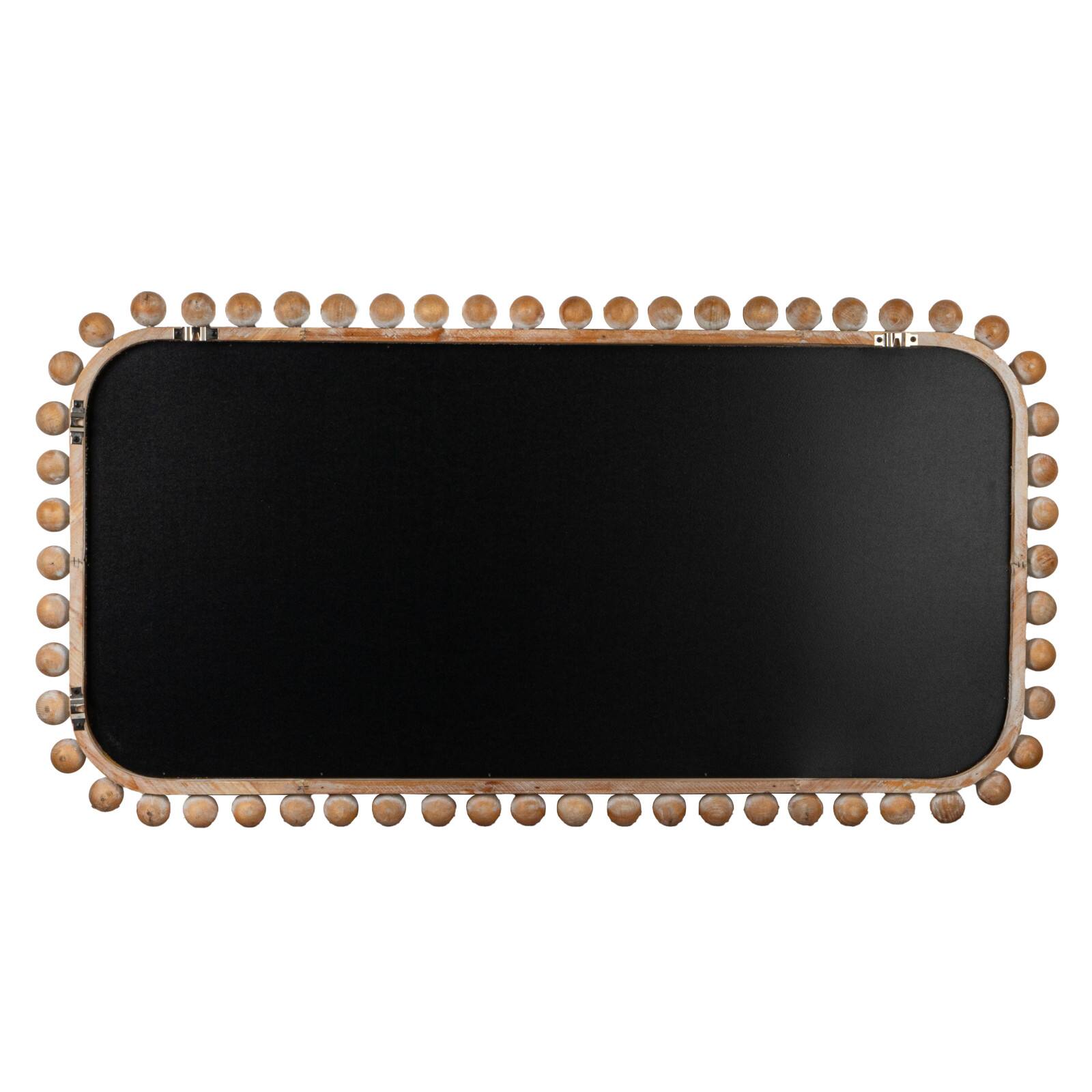 Hello Honey® 45" Natural Boho-Southwestern Beaded Rectangular Firwood Wall Mirror