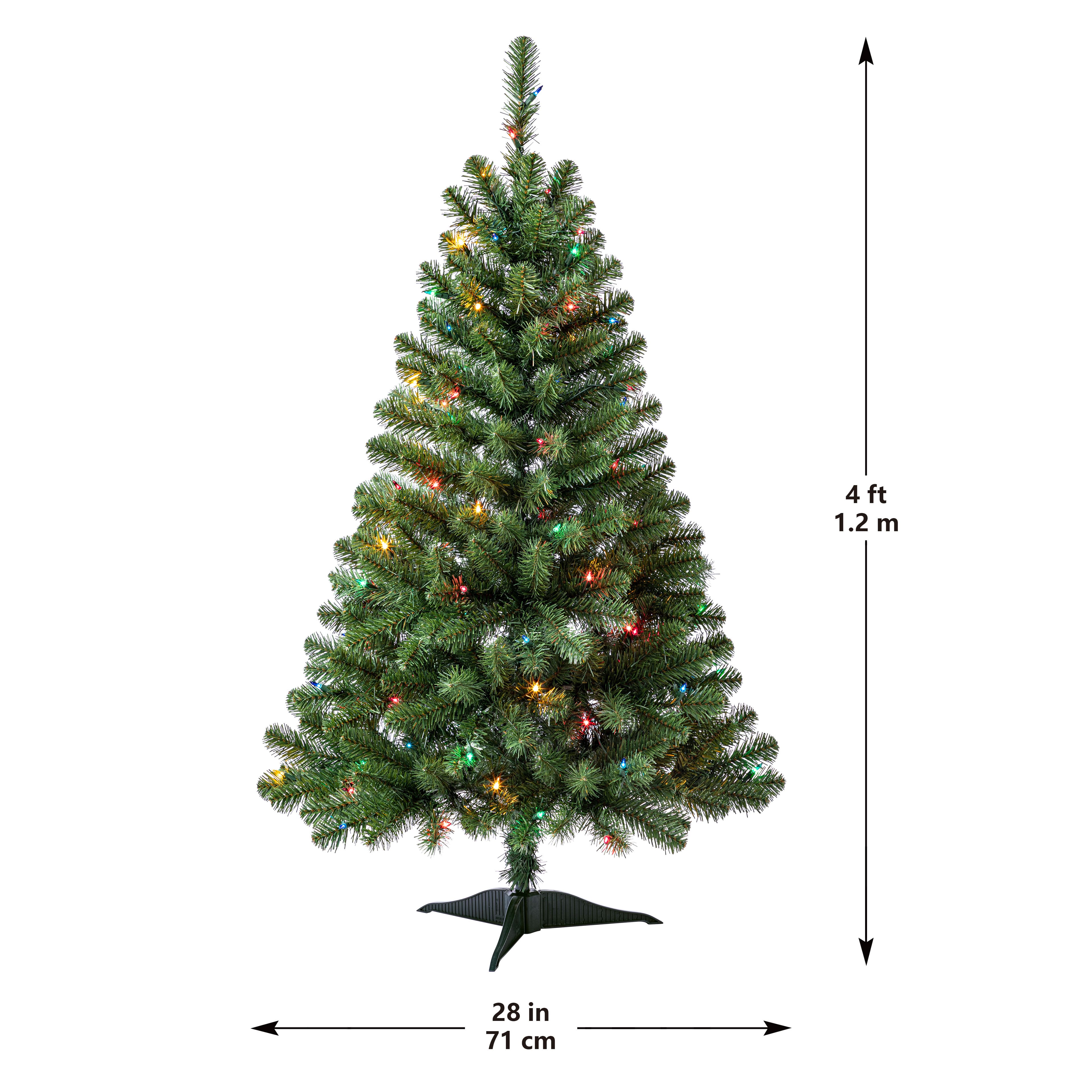 4ft. Pre-Lit Lakewood Spruce Artificial Christmas Tree, Multicolor Lights by Ashland&#xAE;