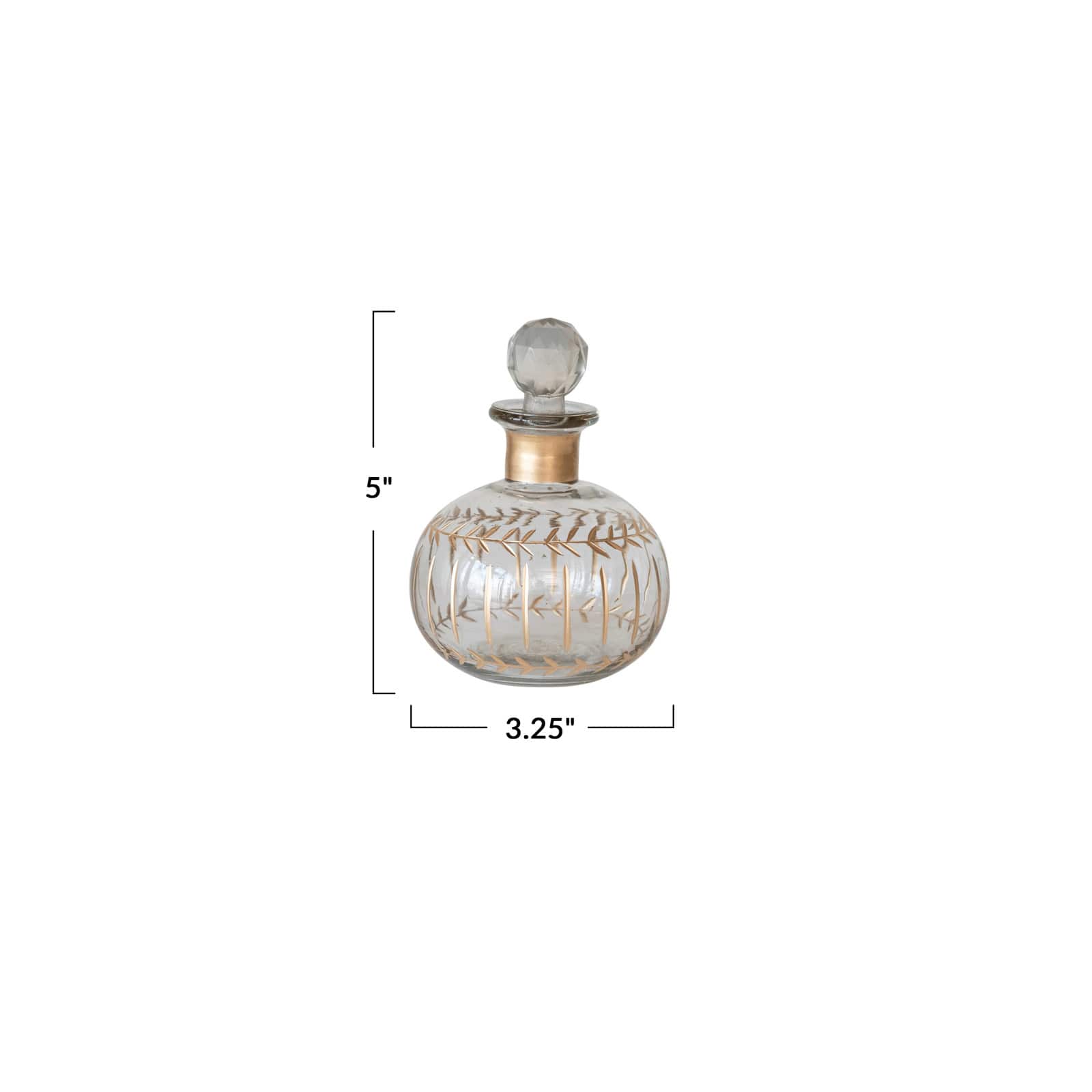 Hello Honey&#xAE; 10oz. Clear &#x26; Gold Etched Glass Mini Decanter