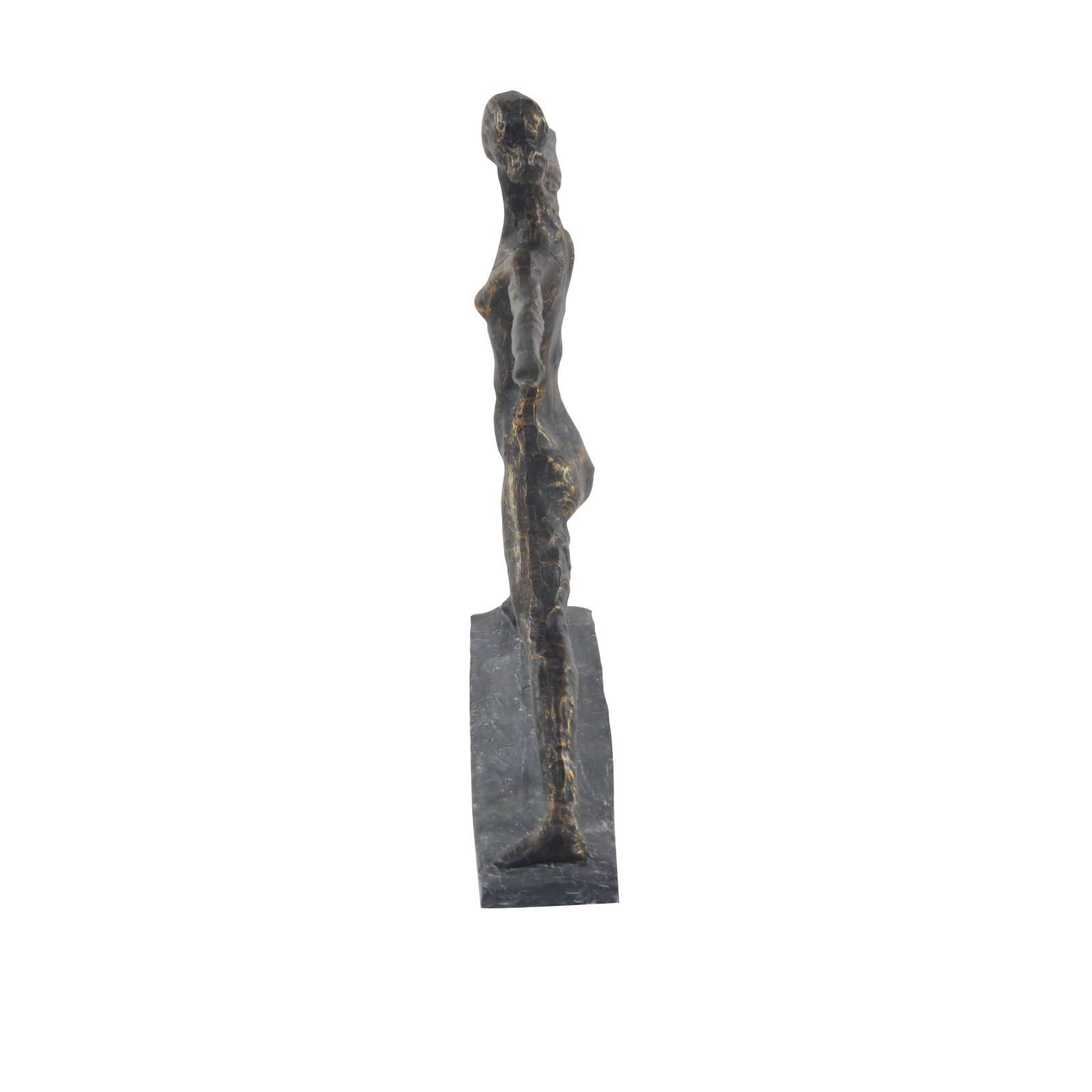 Brass Polystone Modern Sculpture, Yoga 12" x 14" x 3"