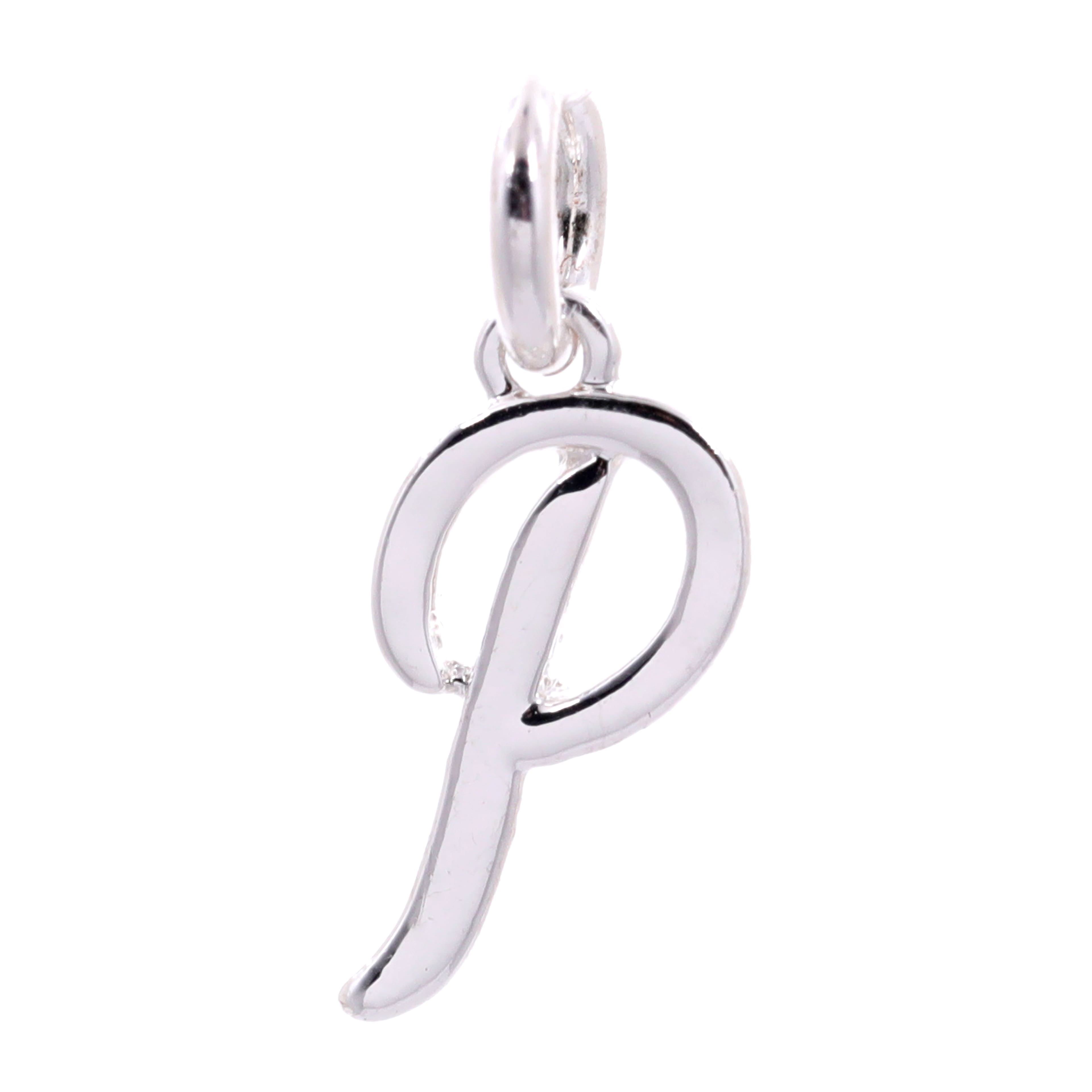 Silver Plated Script Letter Charm by Bead Landing&#x2122;