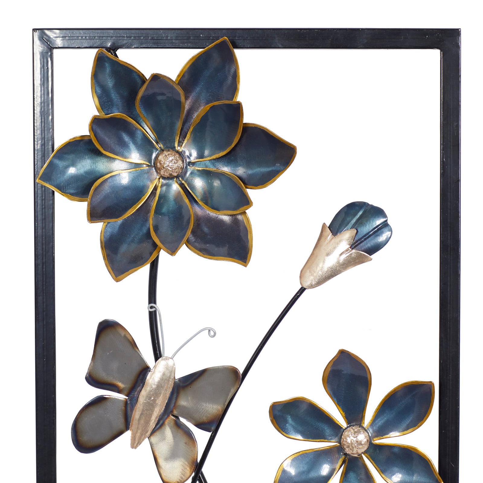 28" Black Metal Traditional Floral Wall Décor Set