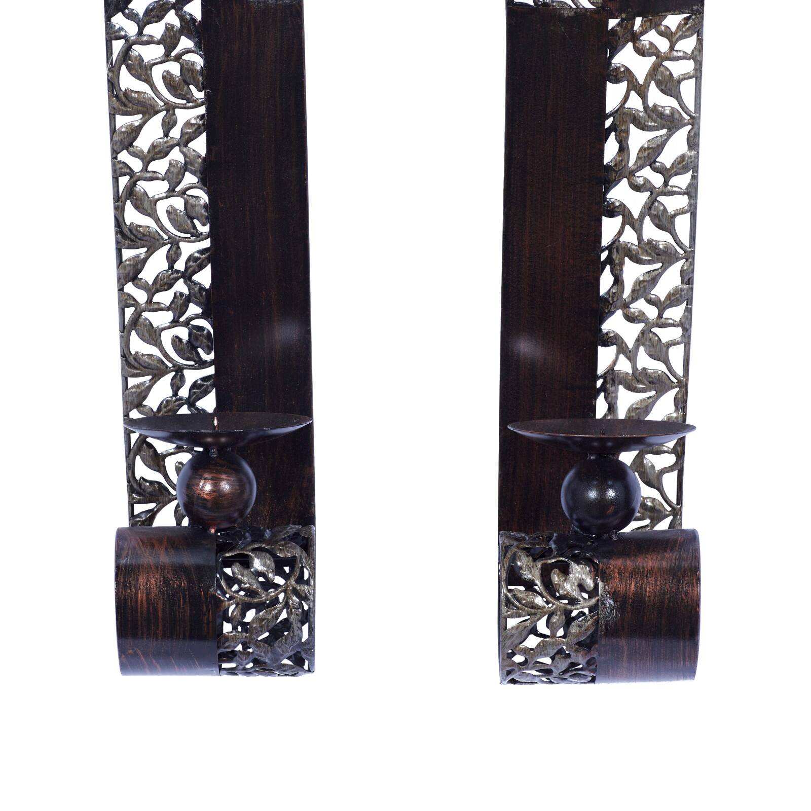 20" Brown Metal Traditional Wall Sconce, 2ct.