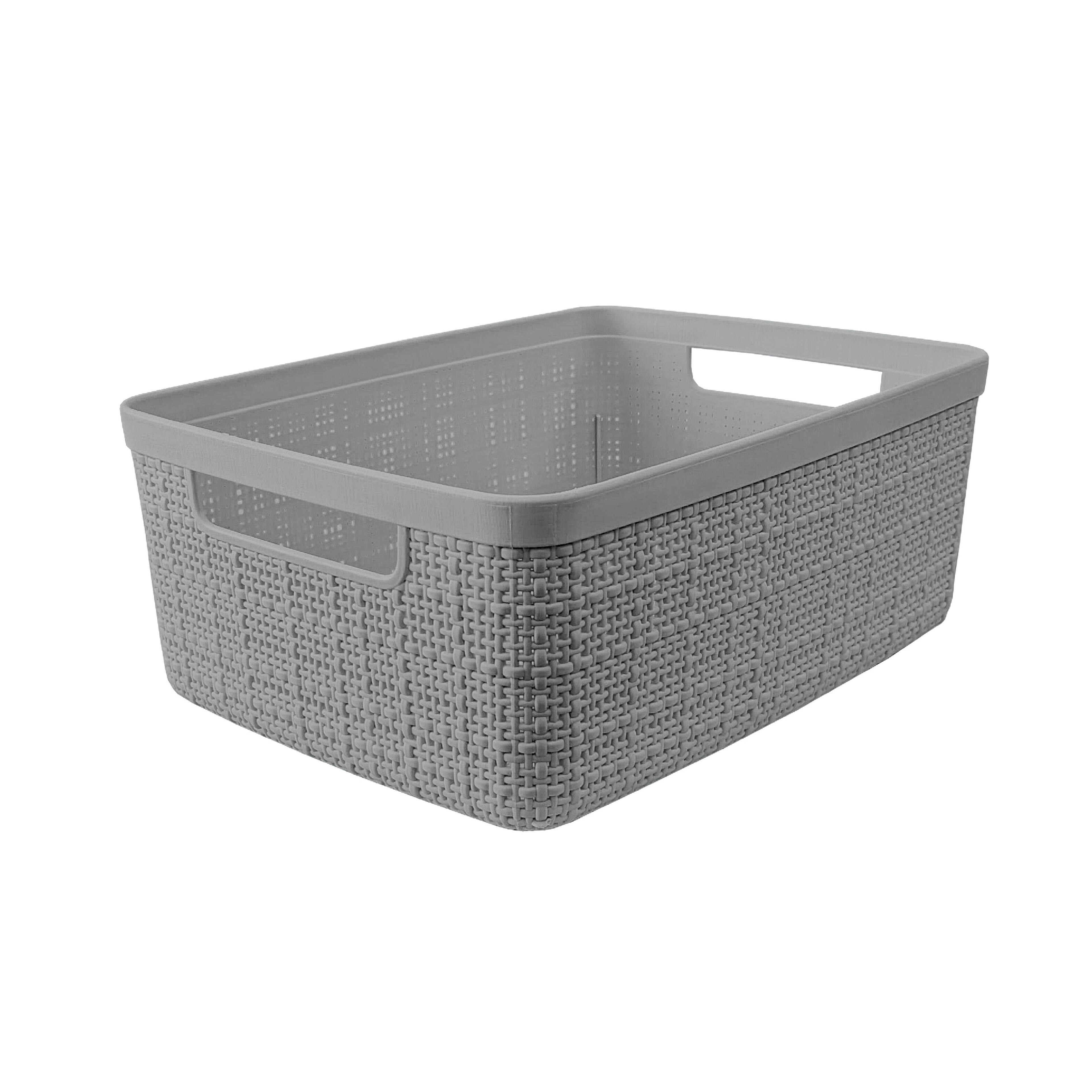 12 Pack Curver Jute Gray Plastic Storage Basket Michaels