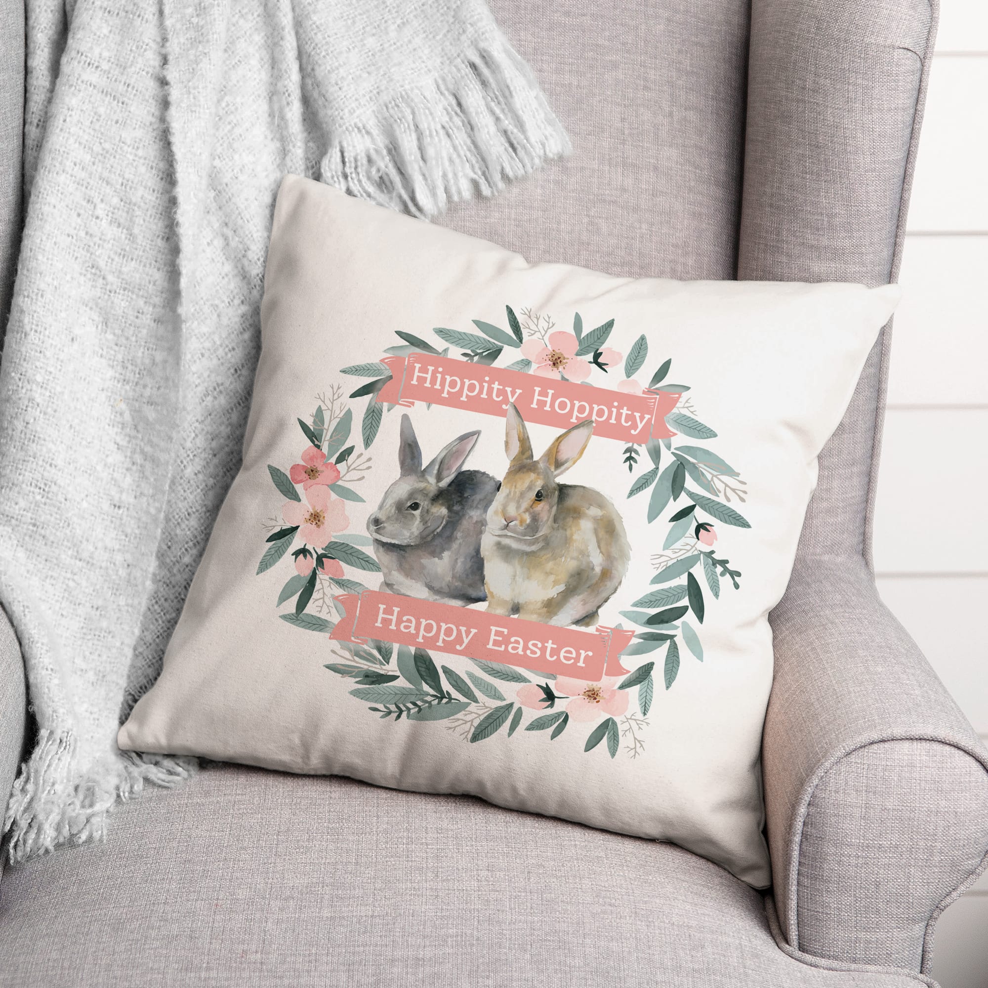 Easter Bunnies Throw Pillow | Michaels