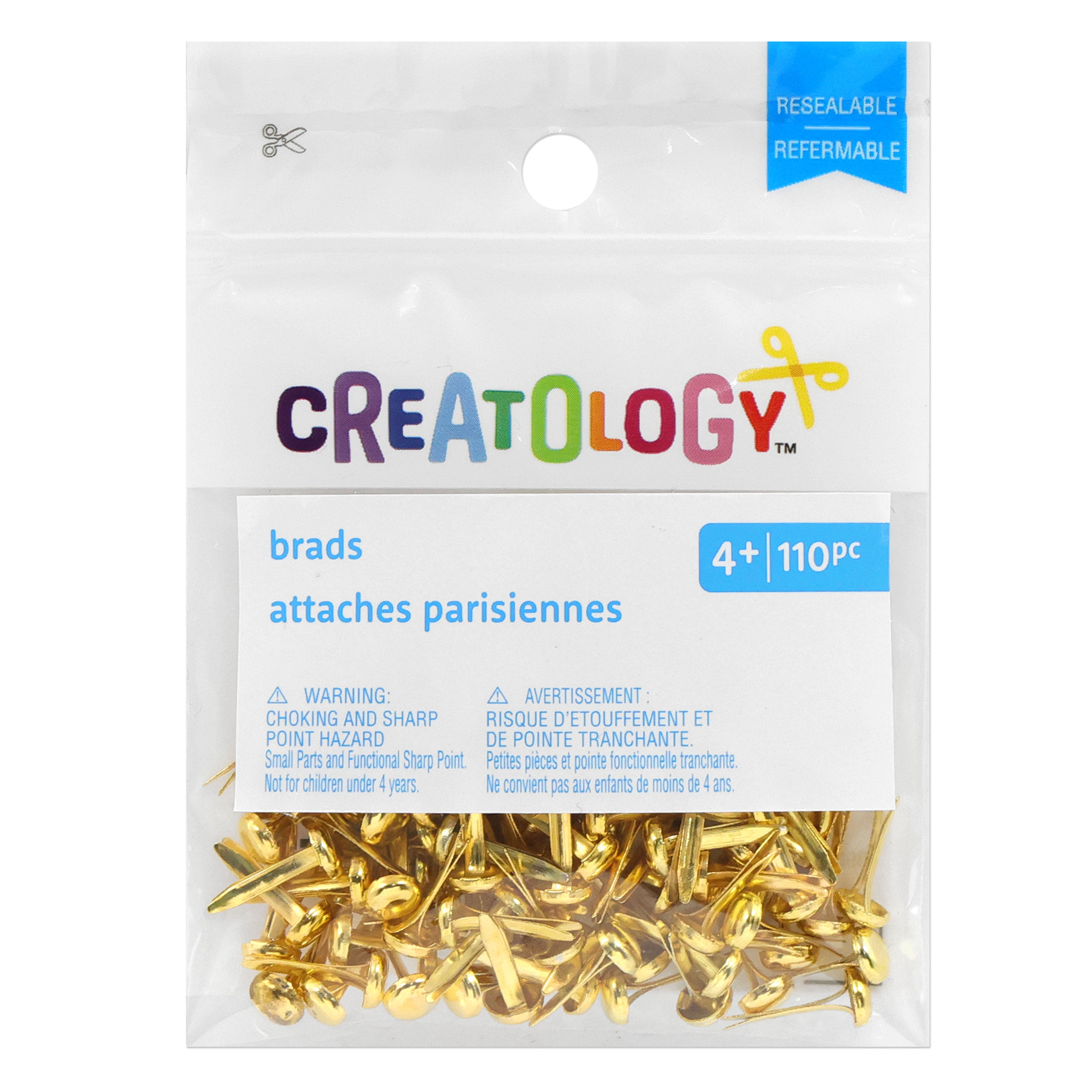 12 Packs: 110 ct. (1,320 total) Gold Brads by Creatology™