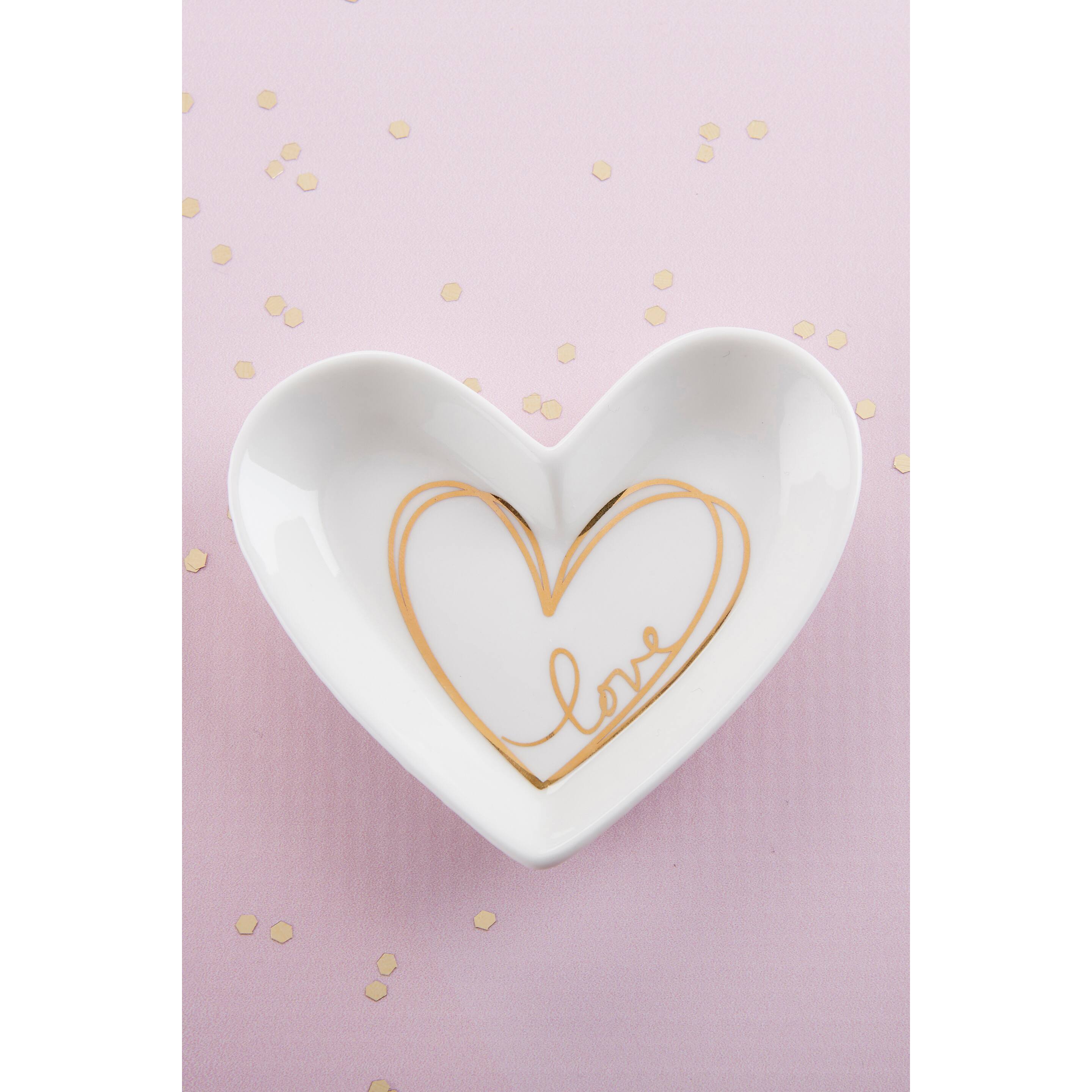 Kate Aspen® Heart Shaped Trinket Dish Favor, 6ct.