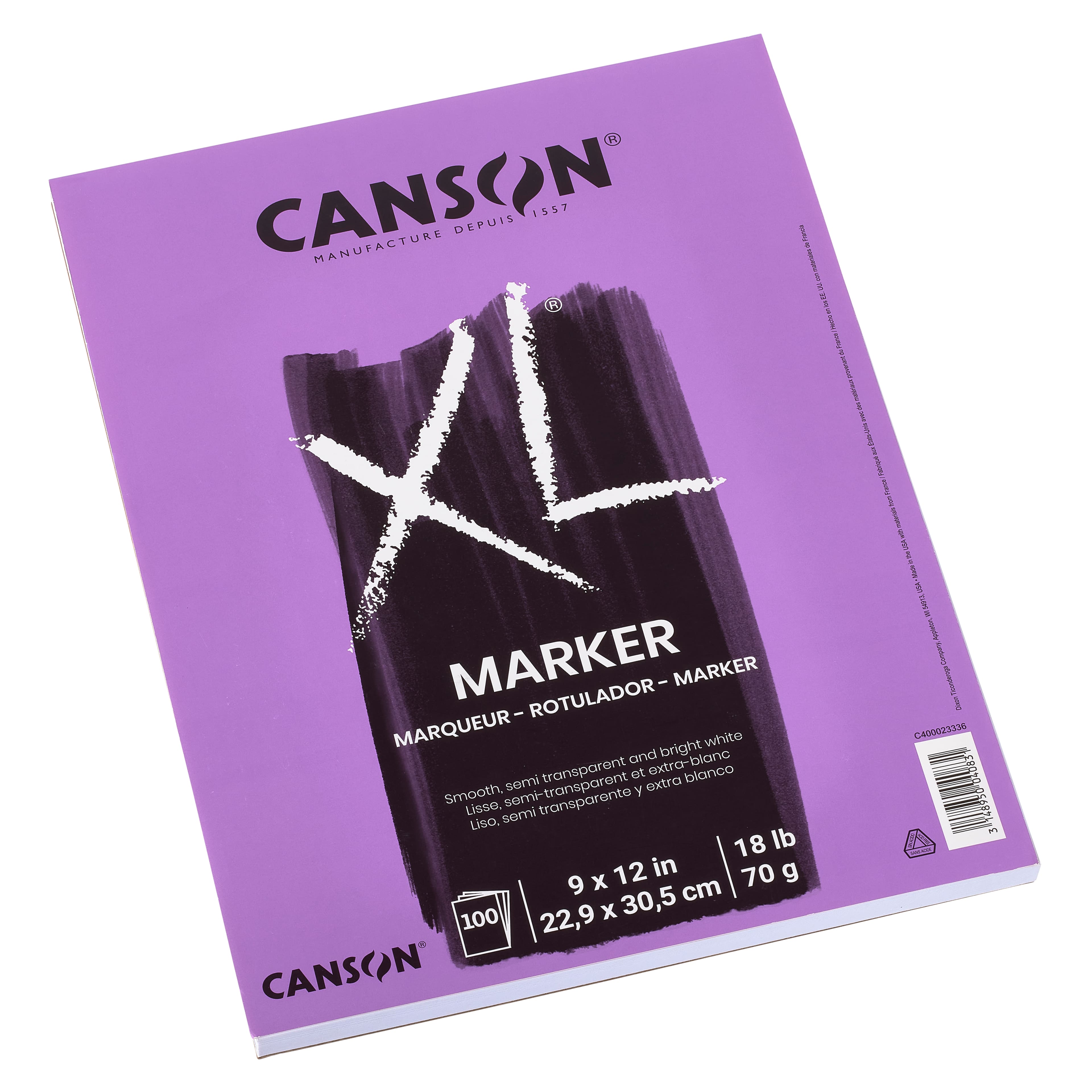 12 Pack: Canson® XL® Bright White Marker Pad, 9" x 12"