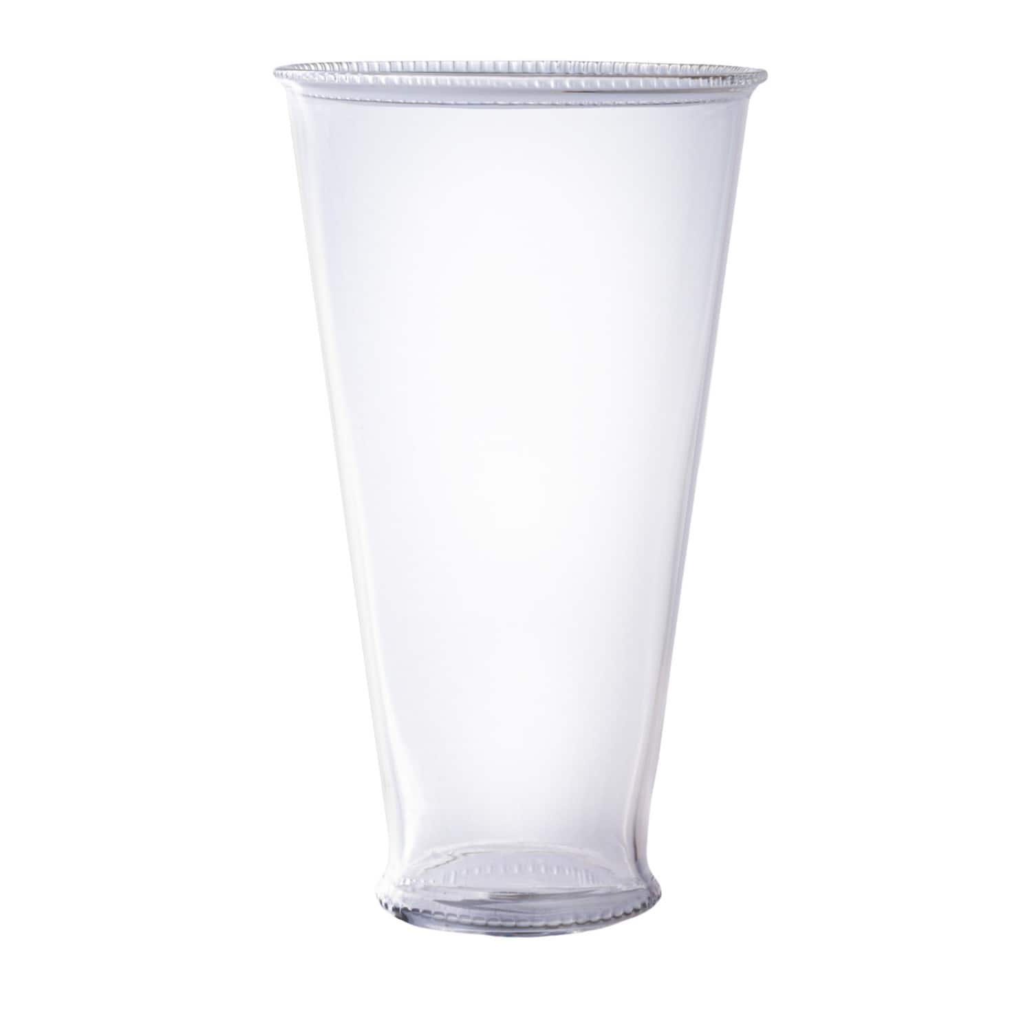 Hello Honey® 6" Clear Round Glass Drinking Glasses with Debossed Rim & Base, 6ct.