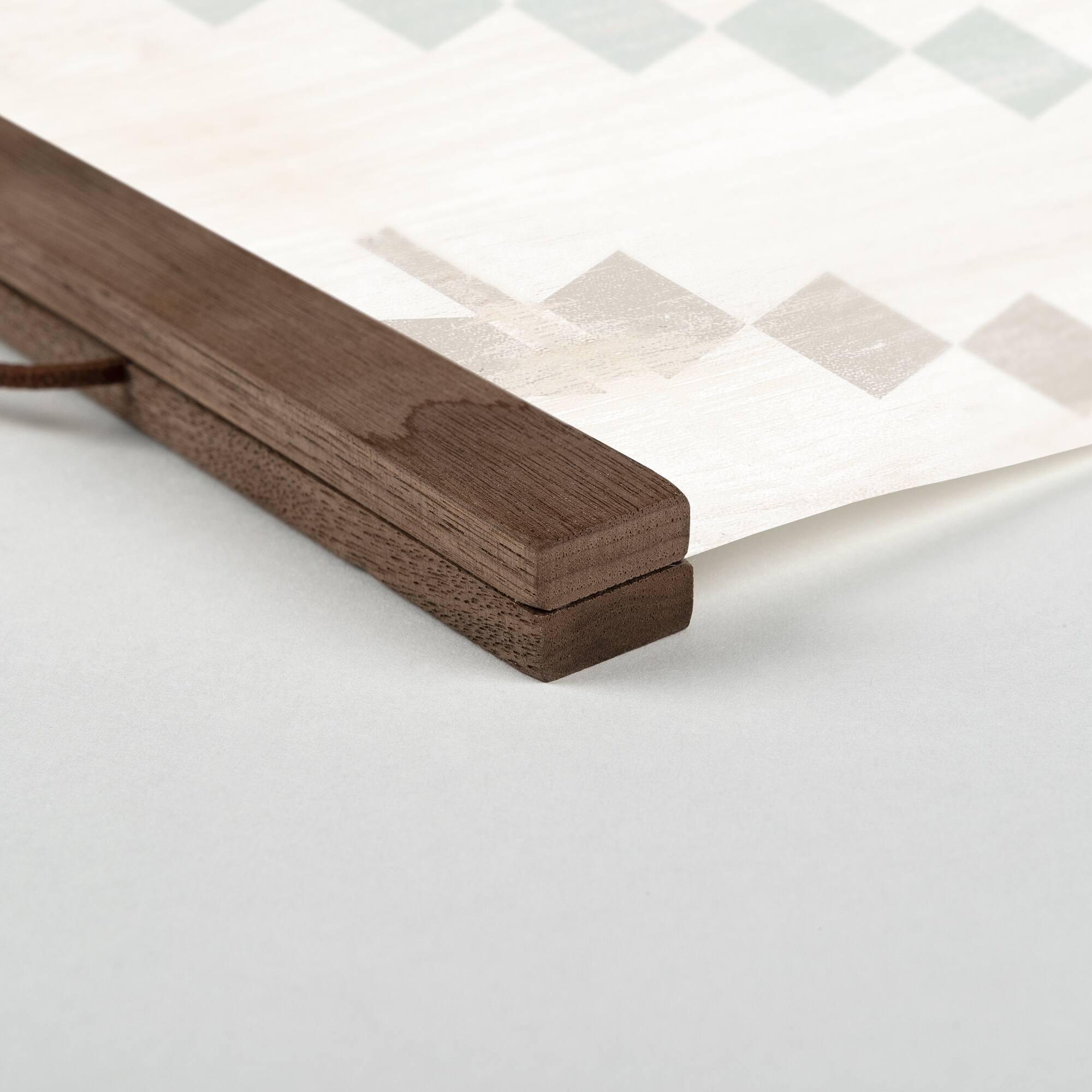 Neutral Tribal Pattern Teak Hanging Canvas