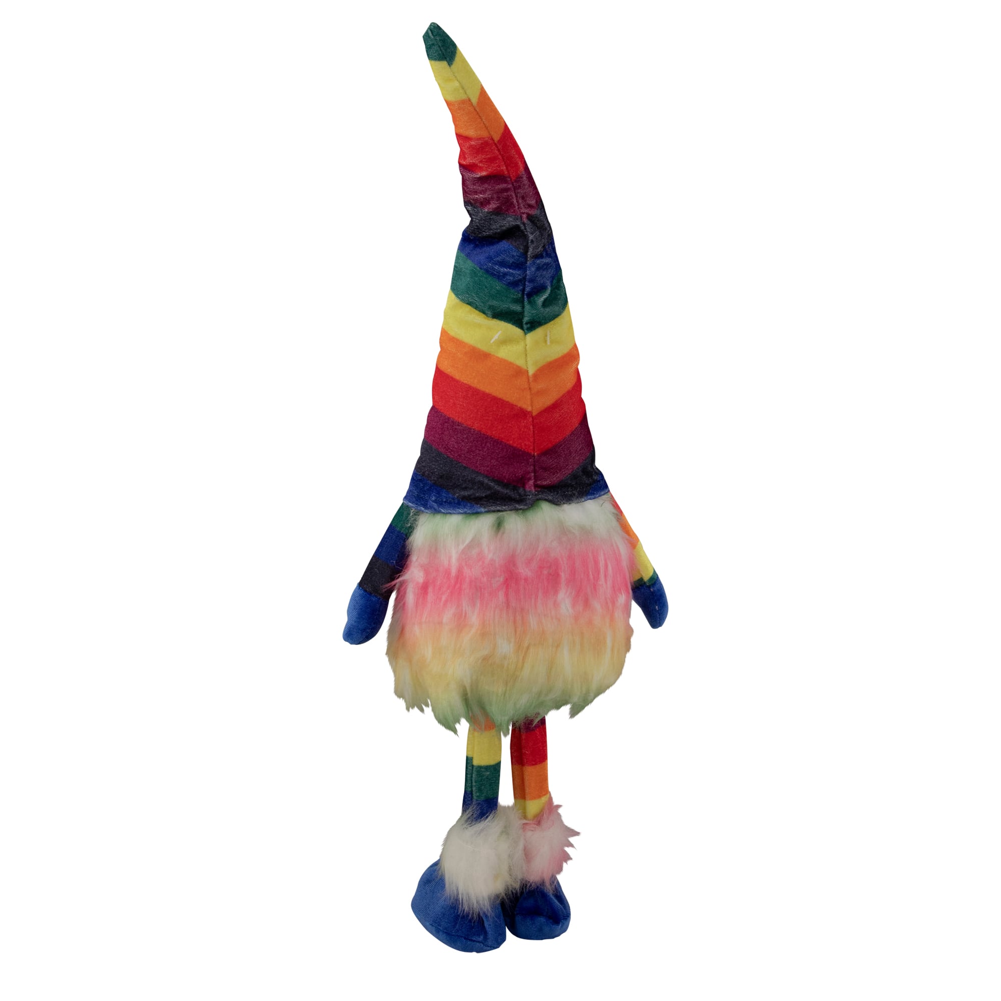 20.5&#x22; Bright Rainbow Striped Springtime Gnome