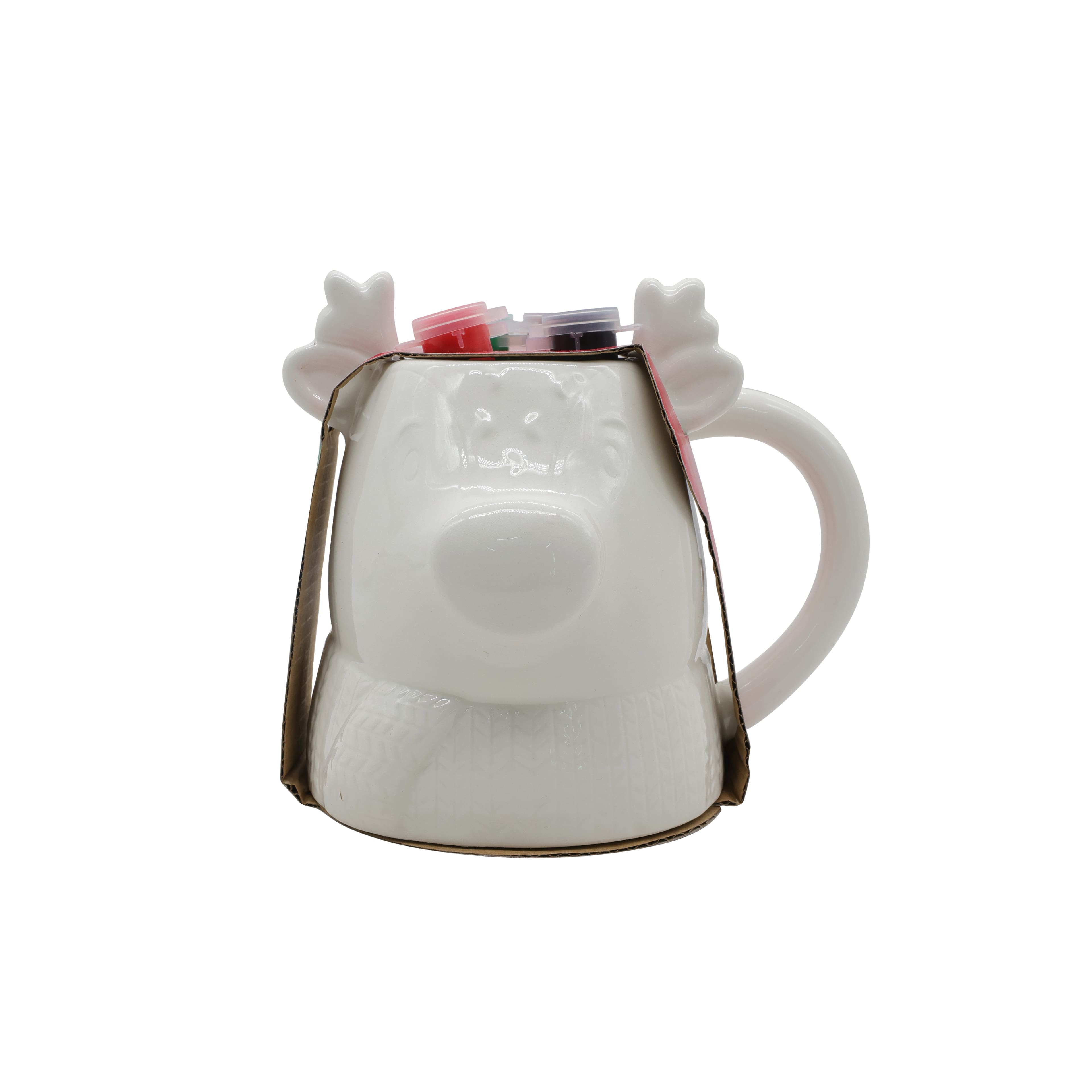 5.5&#x22; Reindeer Color Your Own Ceramic Mug Kit by Creatology&#x2122;