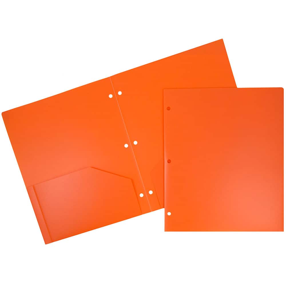 JAM Paper 3-Hole Heavy Duty Plastic Pocket Folder, 6ct.