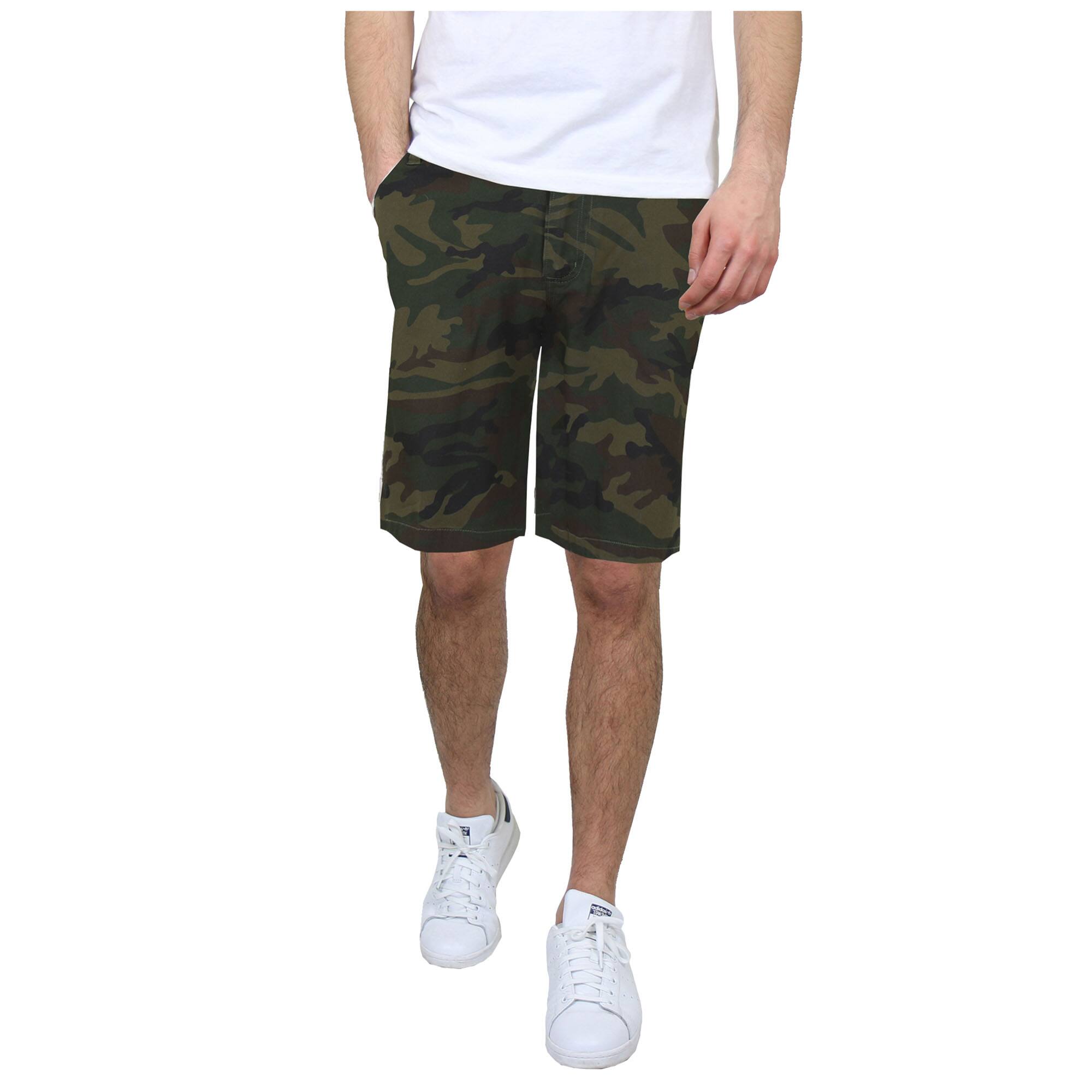 Galaxy by Harvic Men's Flat Front Slim Fit Stretch Chino Shorts
