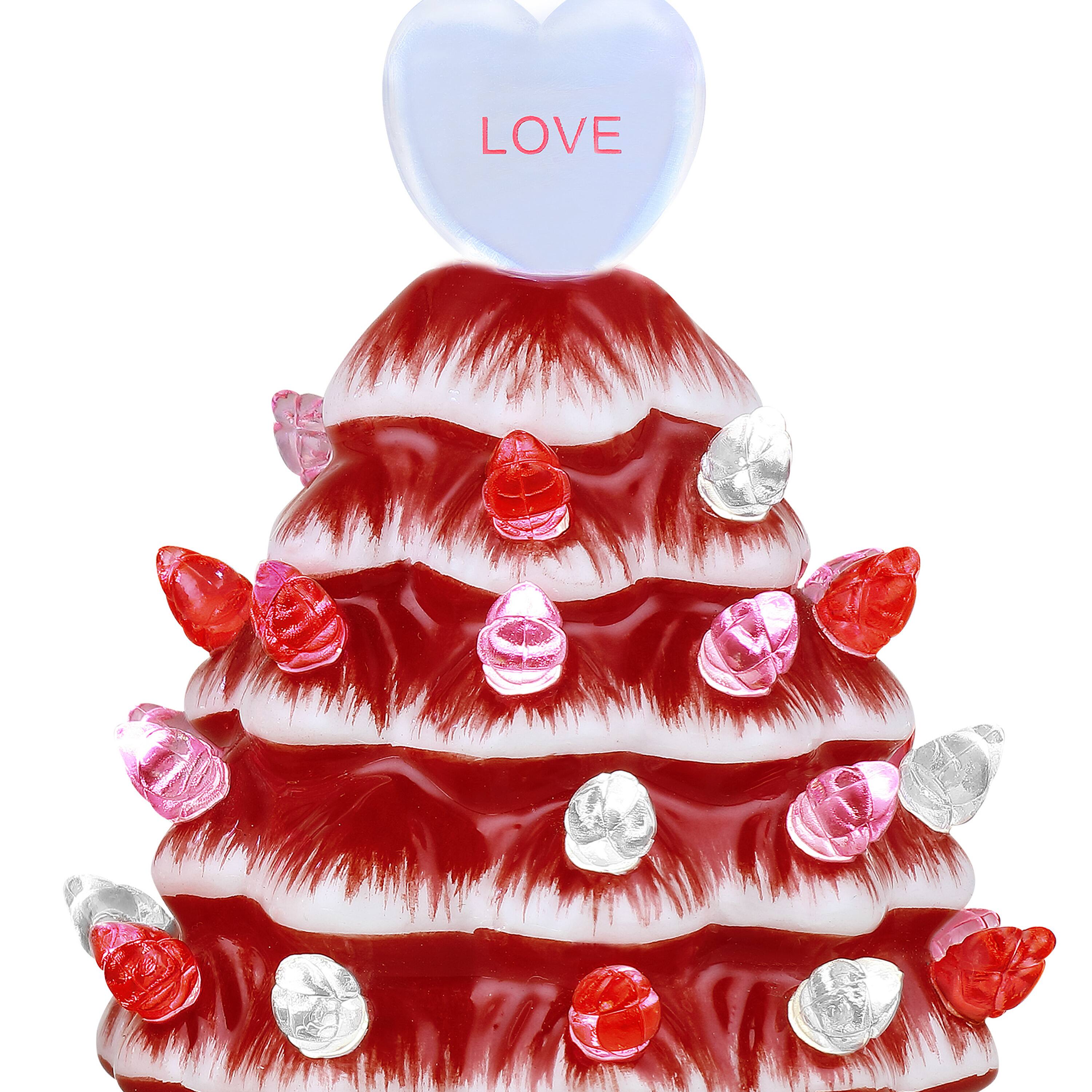 Miss Valentine 4.5&#x22; Ceramic Miniature Trees Set, 3ct.