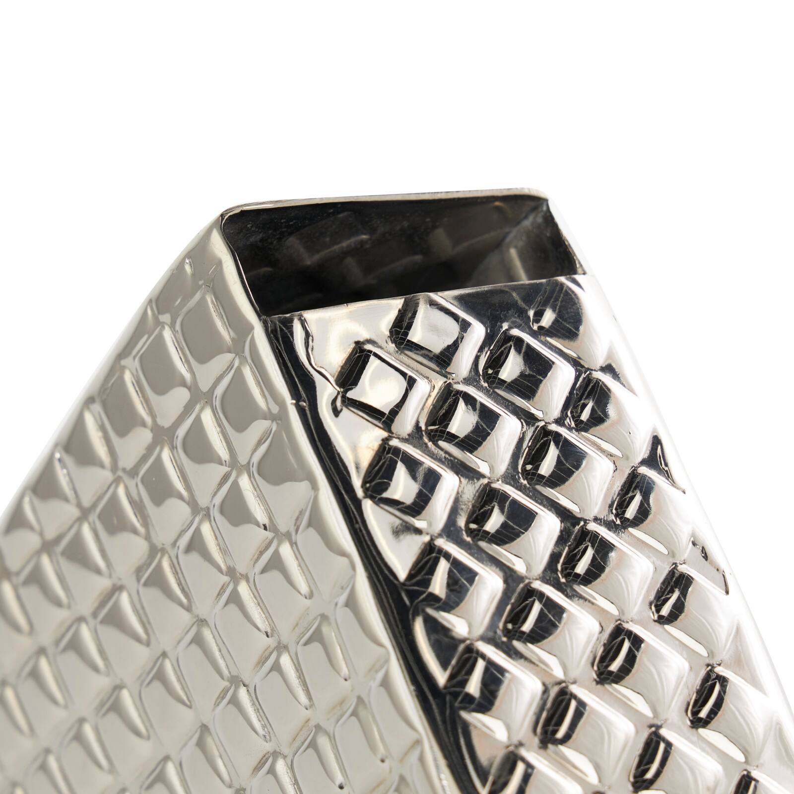 10" Silver Aluminum Heart Slanted Sculpture