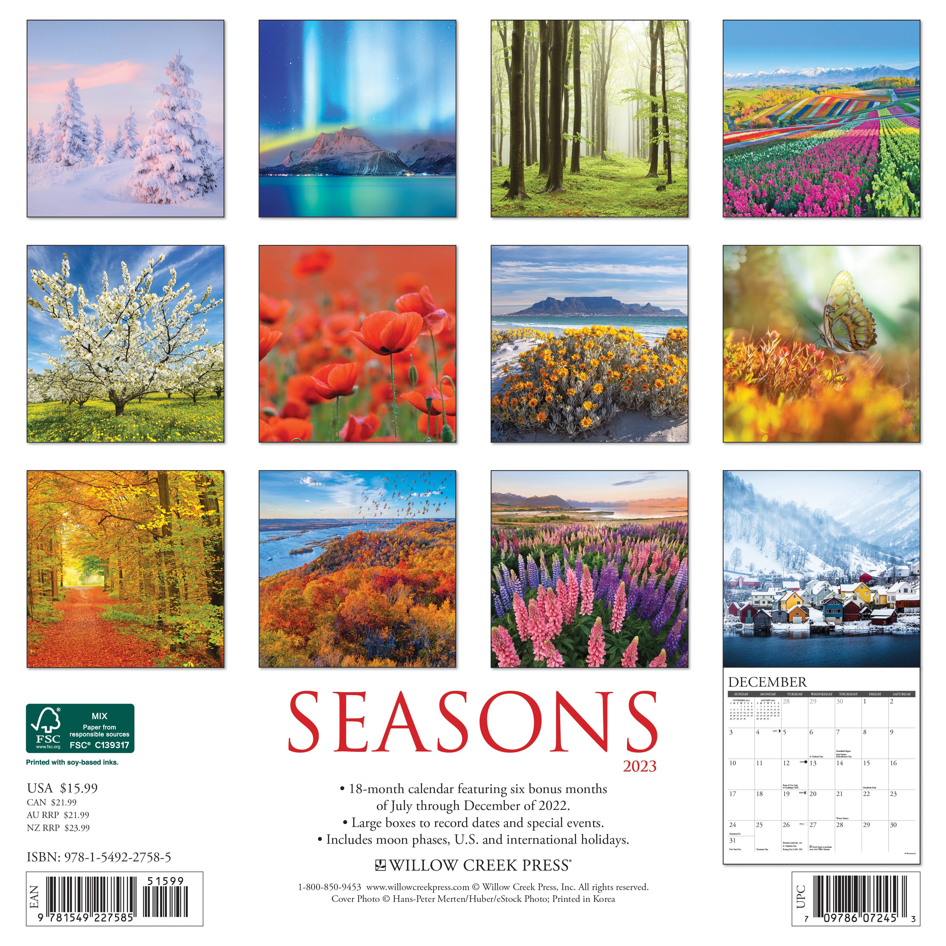 Seasons Wall Calendar 2025