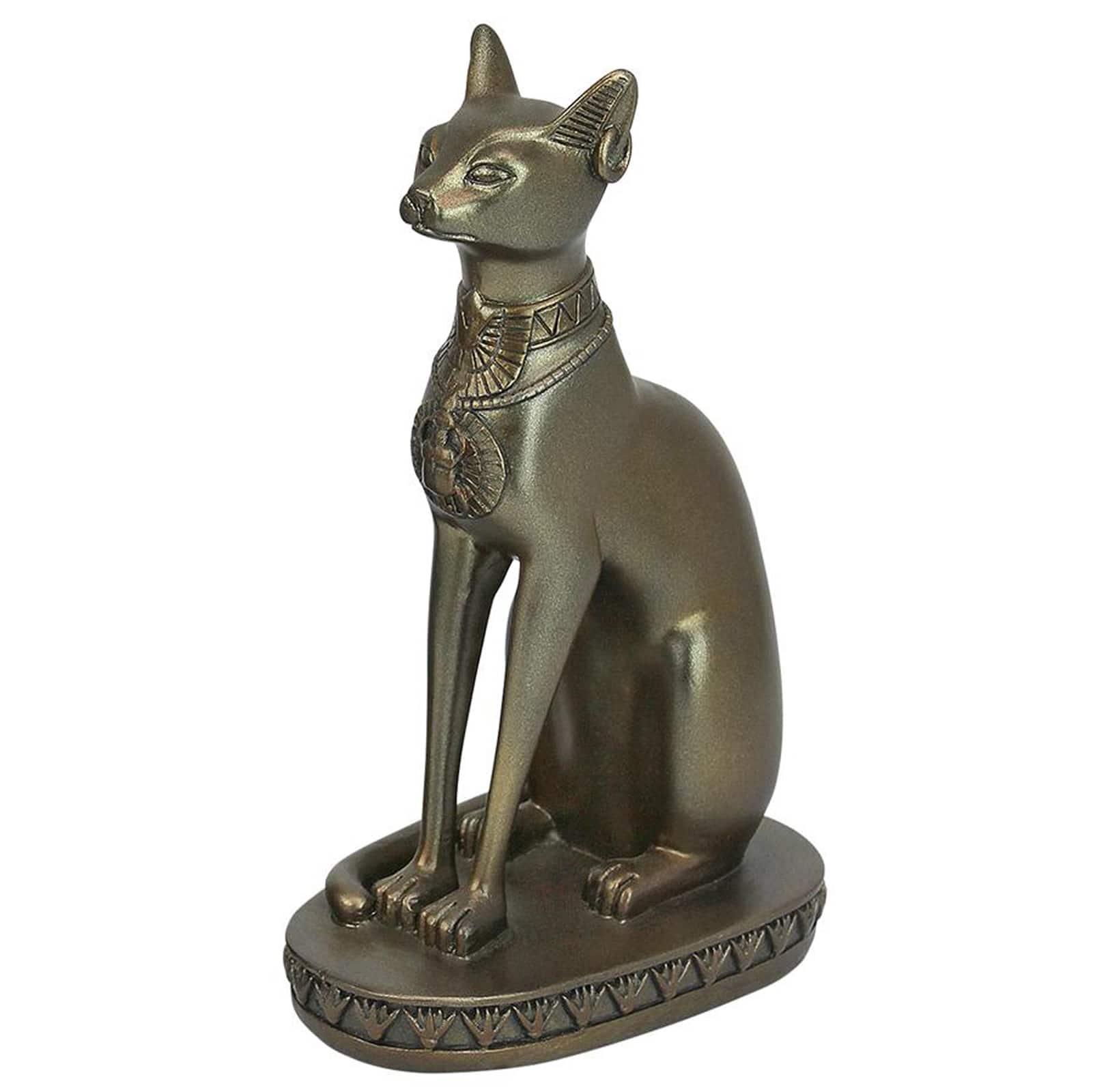 7.5&#x22; Gold Cat Goddess of Ancient Egypt Statue