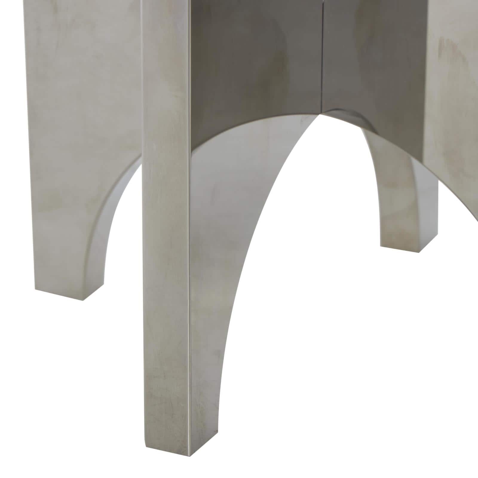 8.25" Clear Glass Orb Sculpture with Silver X-Shaped Stand