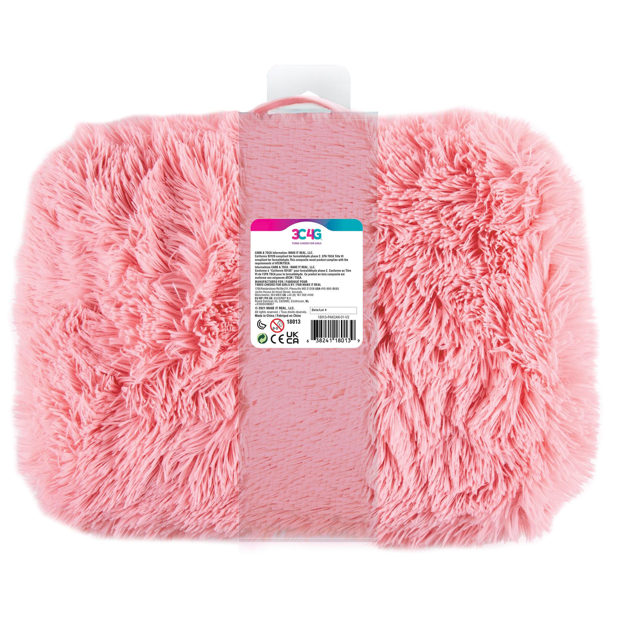 Make It Real™ 3C4G: Pink & Gold Deluxe Fur Lap Desk