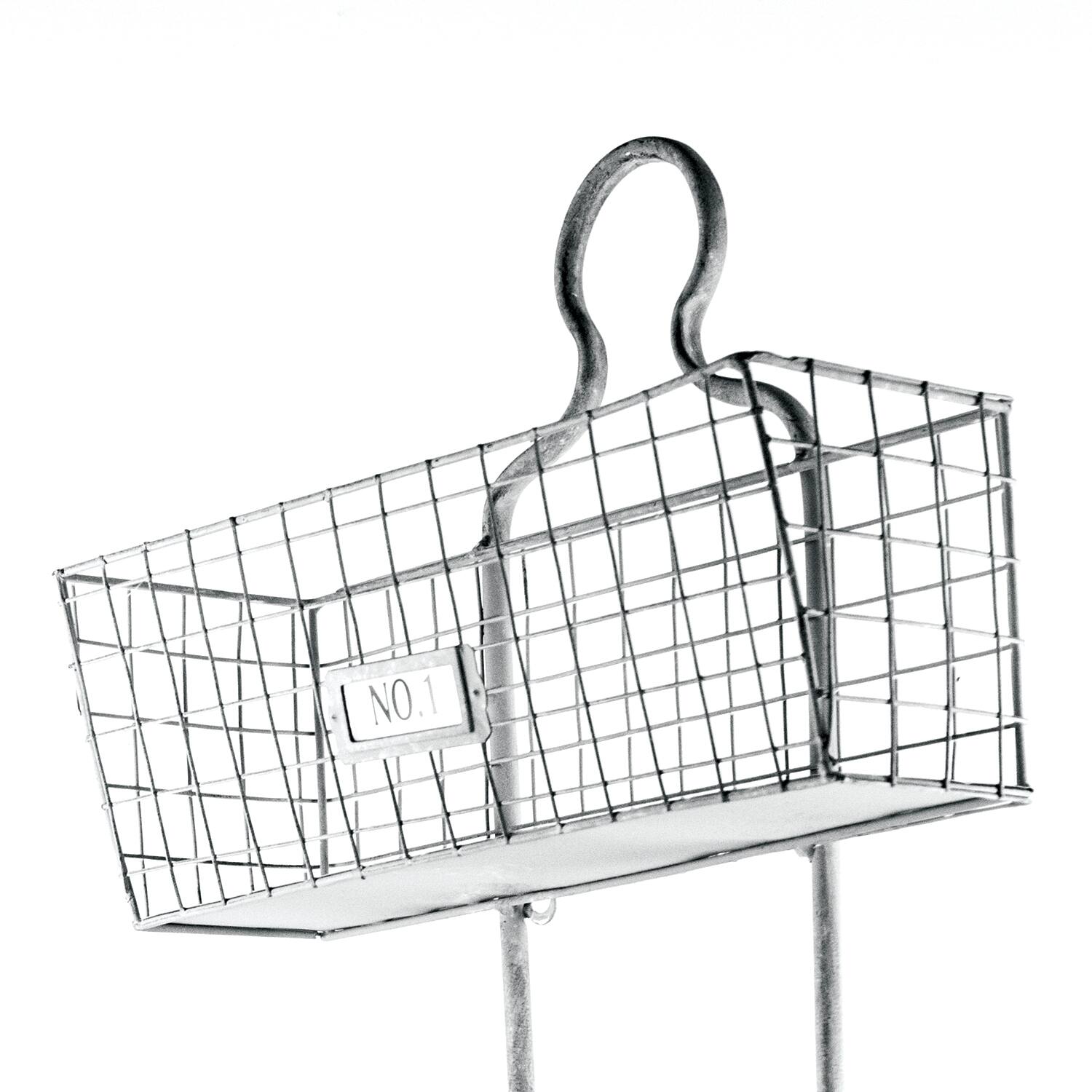 32.5" Metal Meshed Wire 3 Bin Storage Basket Set